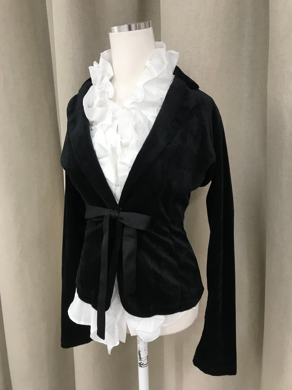 Black Velvet Ribbon Jacket 상품이미지1