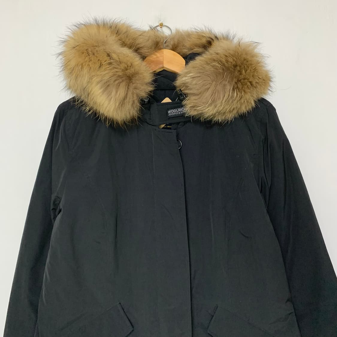 울리치 빈티지 블랙 후드 롱 퍼 야상 점퍼 투웨이 지퍼 y2k 상품이미지2