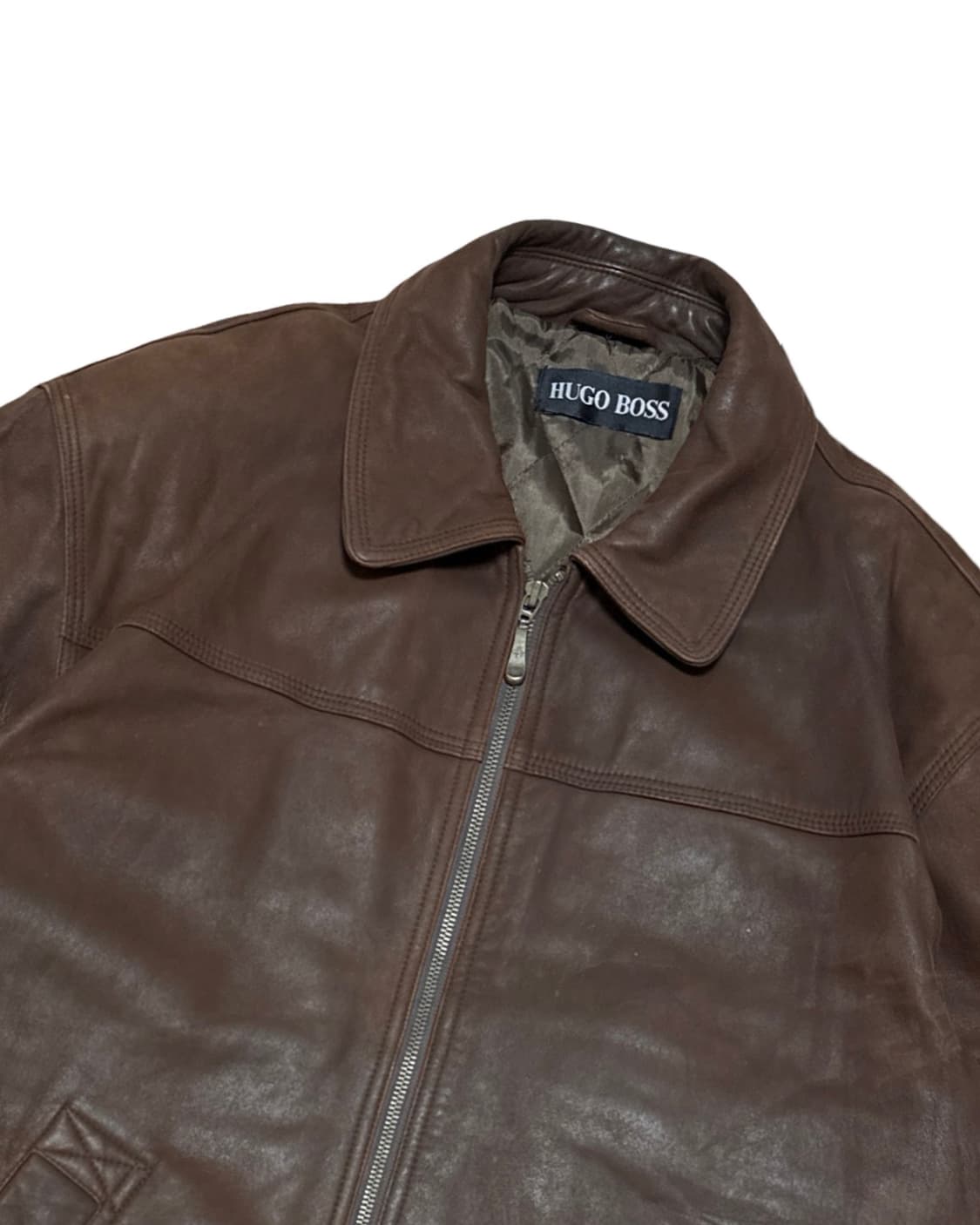 휴고 보스 브라운 레더 블루종 자켓 상품이미지3