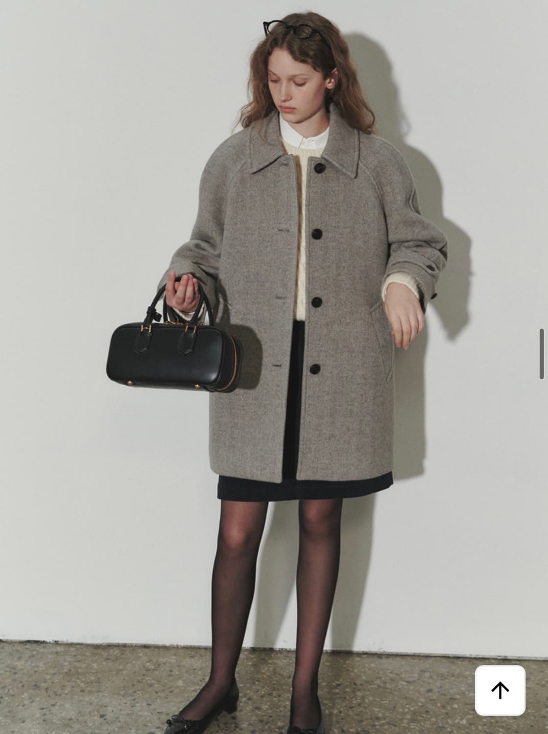 던스트 헤링본 하프 코트 상품이미지1