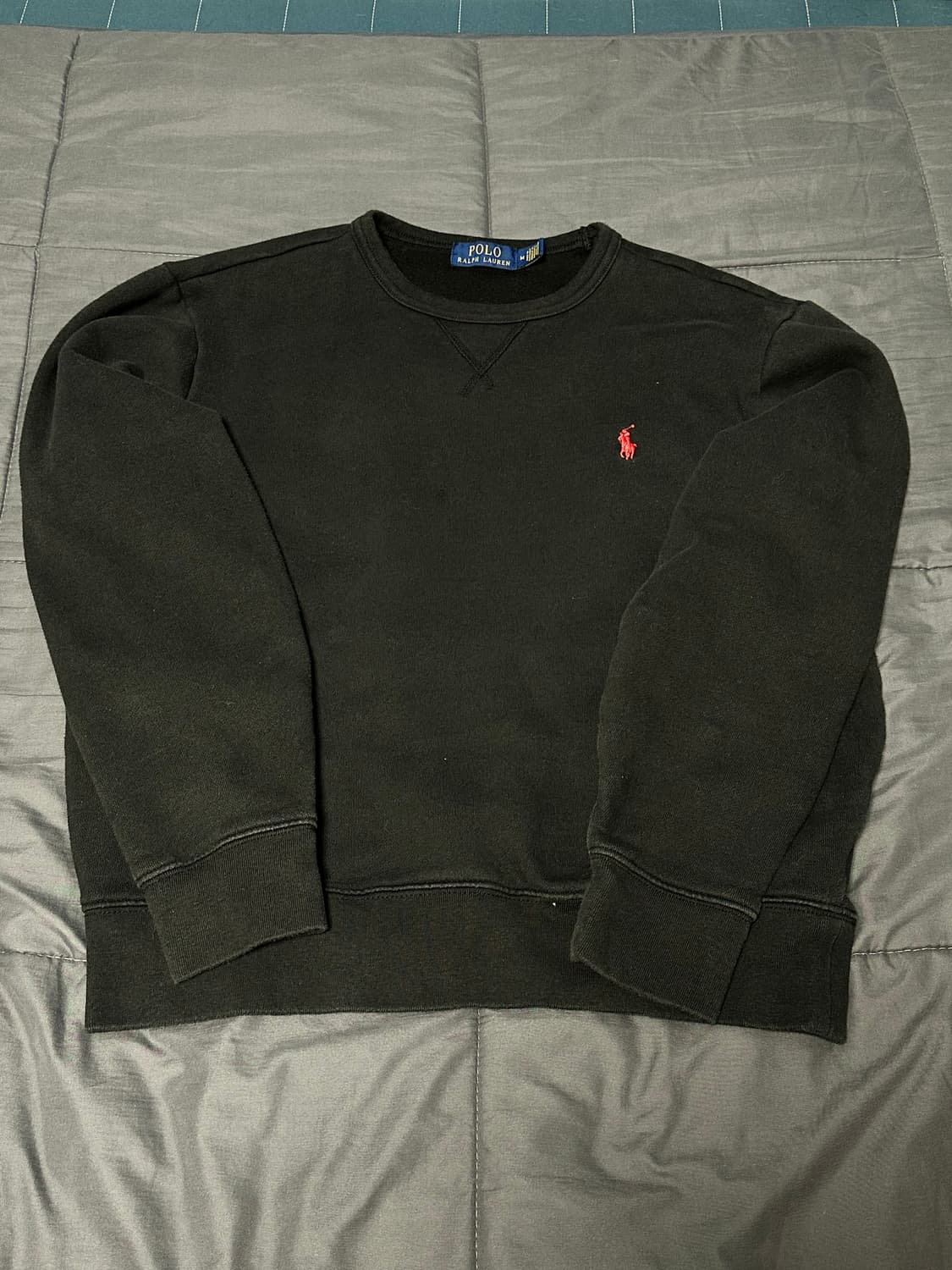 [정품] 폴로 랄프 로렌 기모 맨투맨 (블랙/레드포니) - M사이즈 상품이미지1