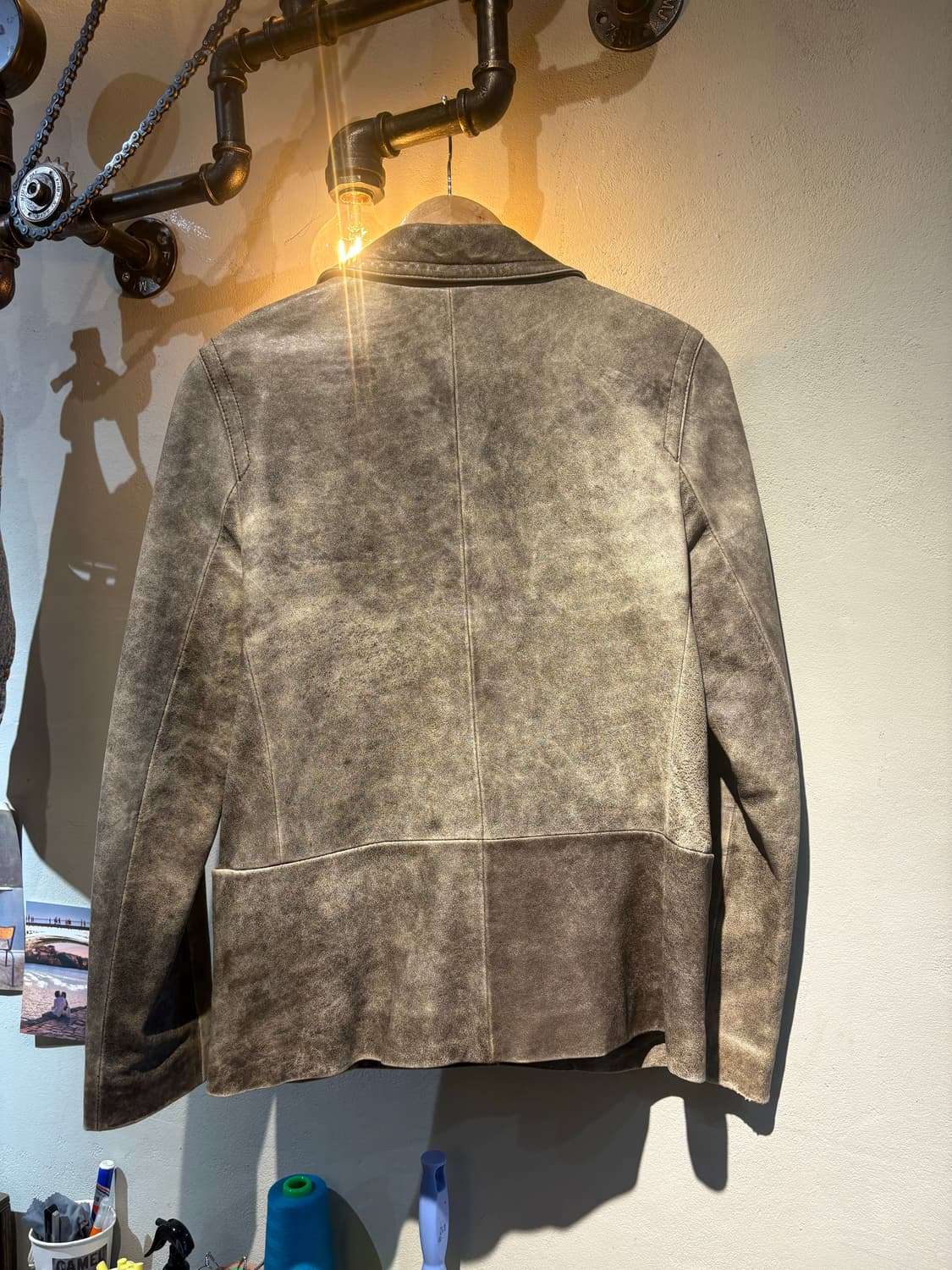 DKNY 빈티지 크랙 에이징 레더재킷 상품이미지2