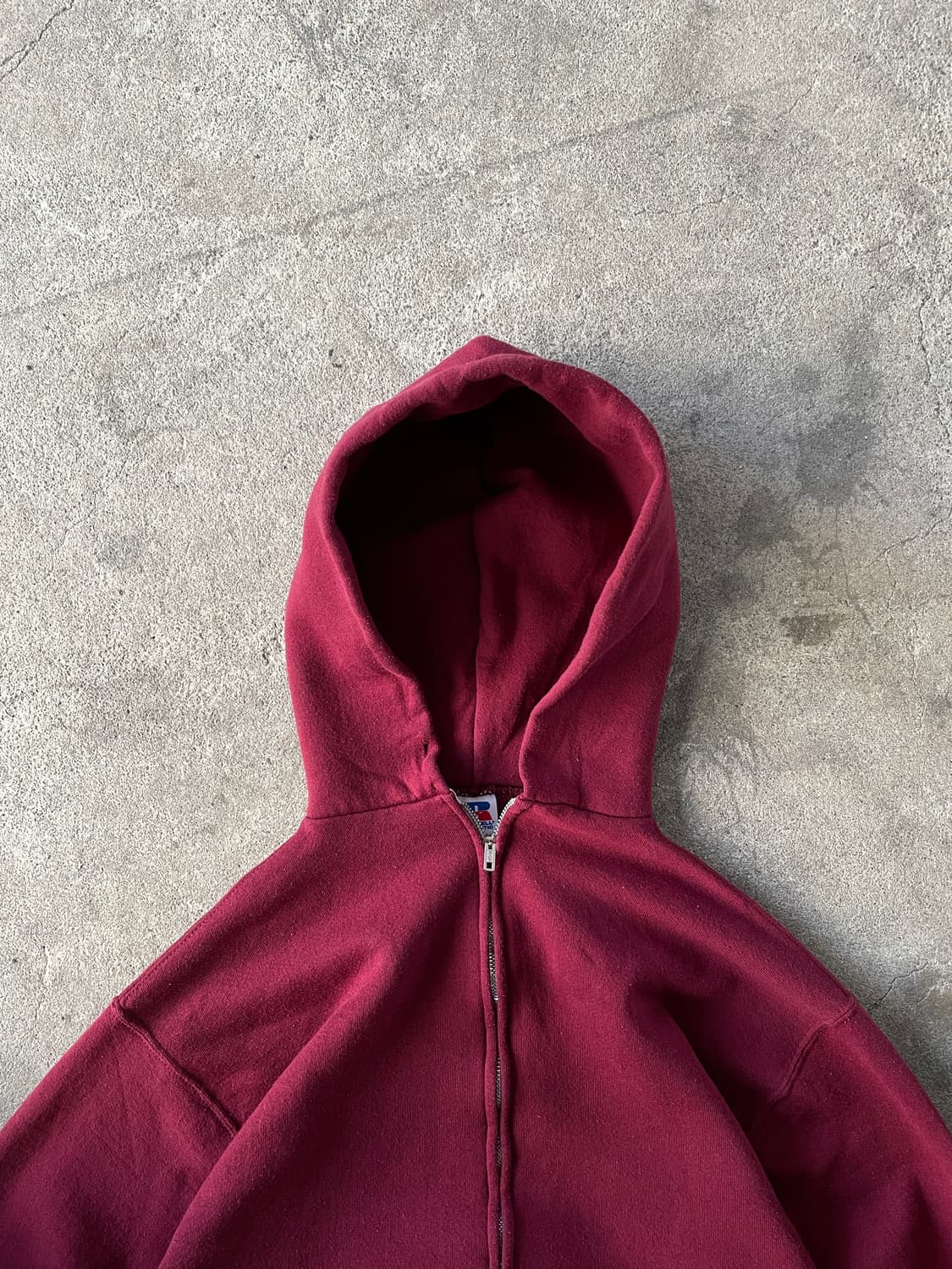 80s Russell Burgundy Hood zip 상품이미지6