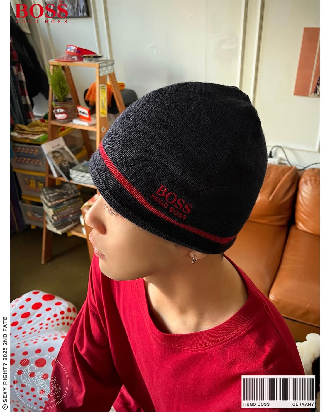 HUGO BOSS Red Line Knit Short Beanie 상품이미지1