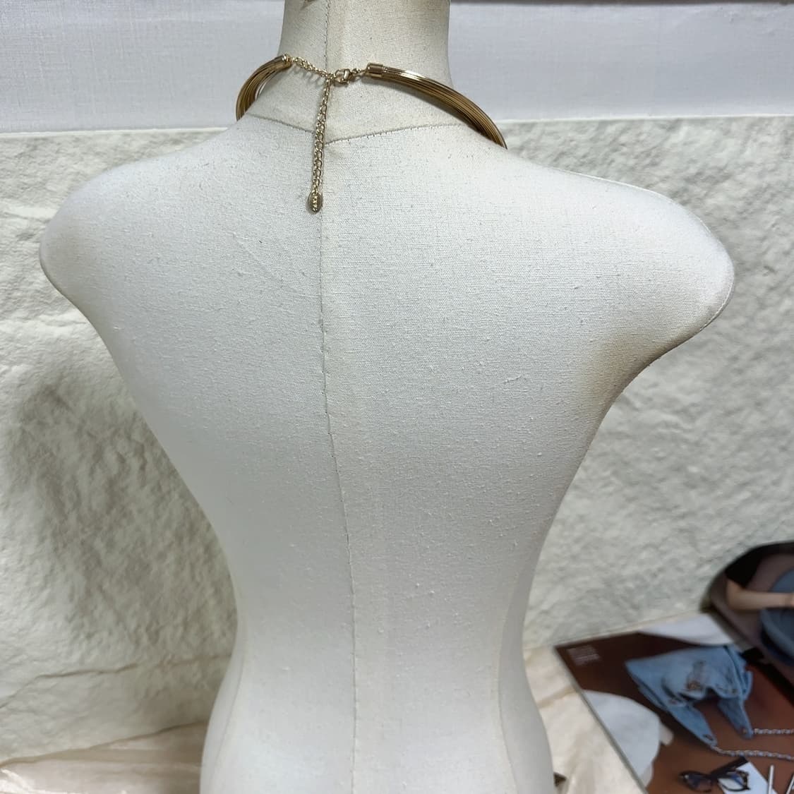 빈티지 골드톤 ICNG 레이어드 초커 목걸이 상품이미지3