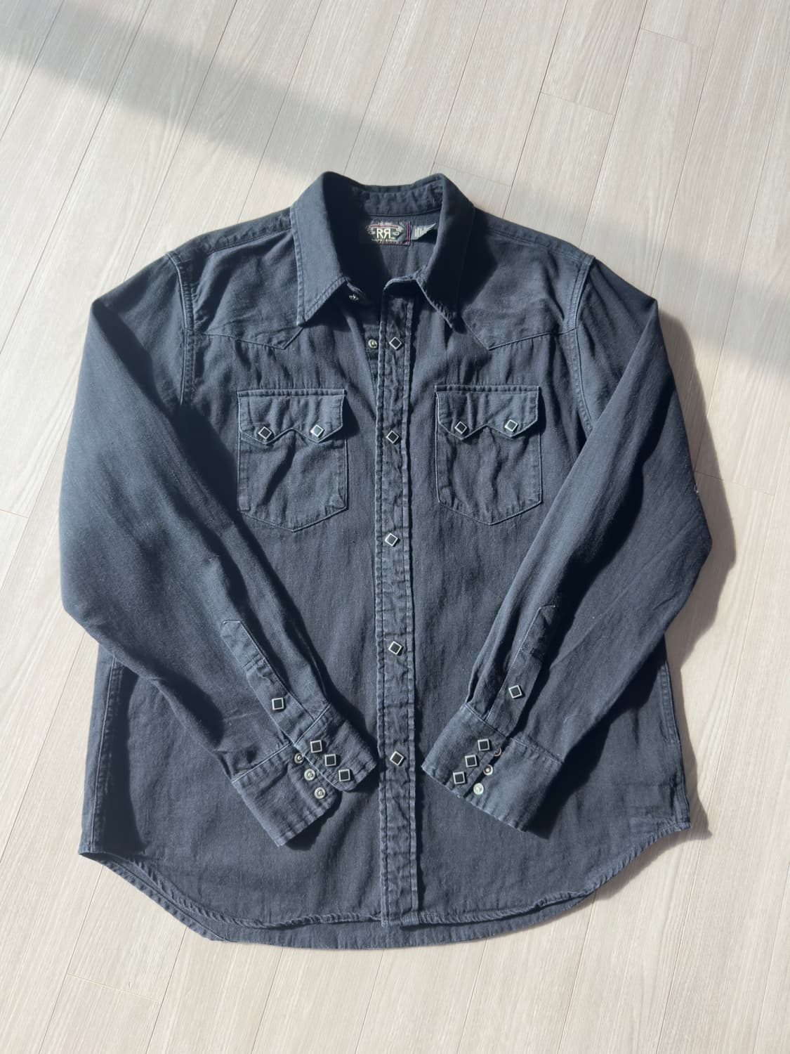 rrl 더블알엘 웨스턴 셔츠 블랙 xl 상품이미지1