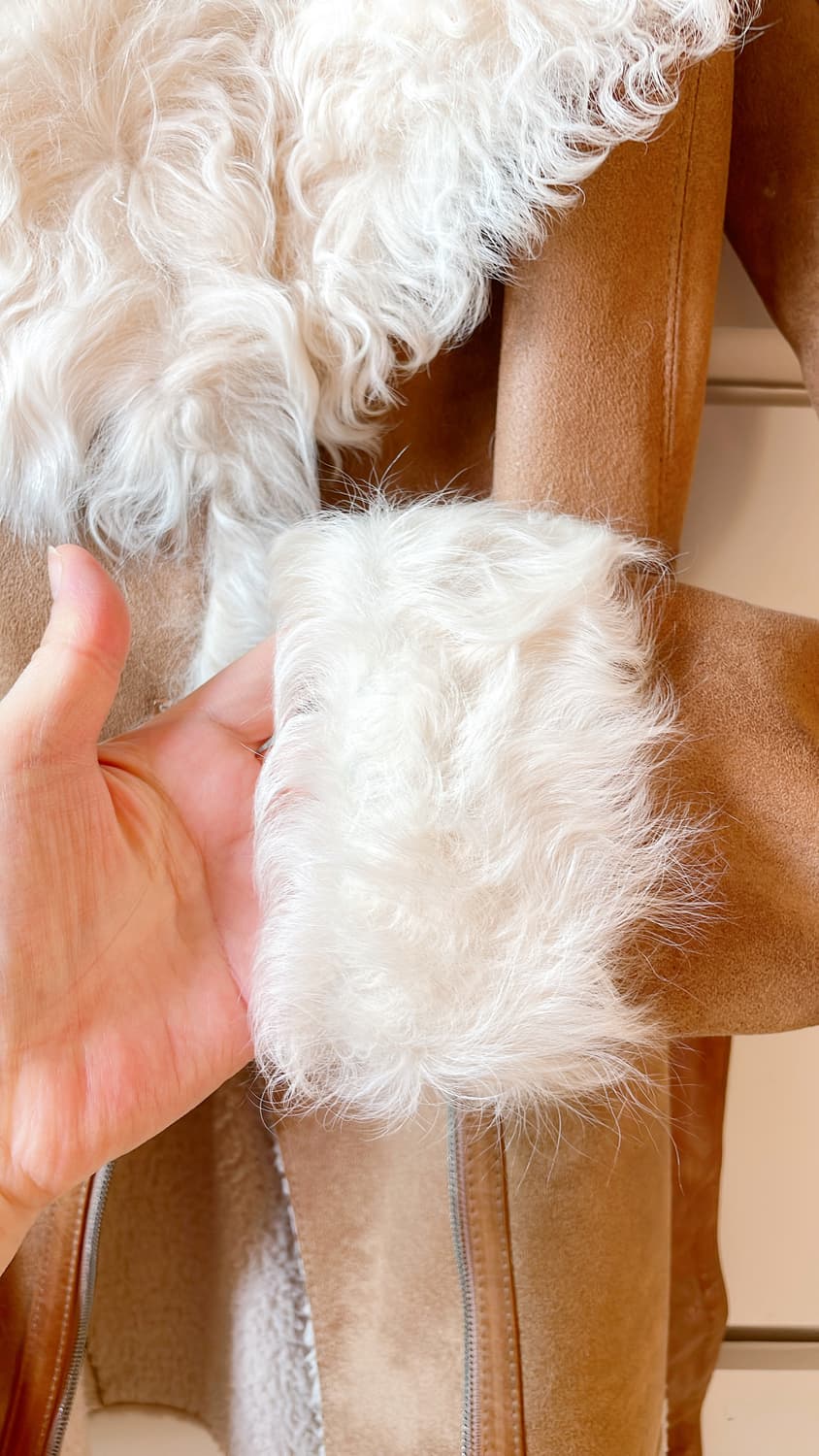 [새상품] JILLSTUART 질스튜어트 양털 퍼 칼라 카멜 무스탕 코트 상품이미지7