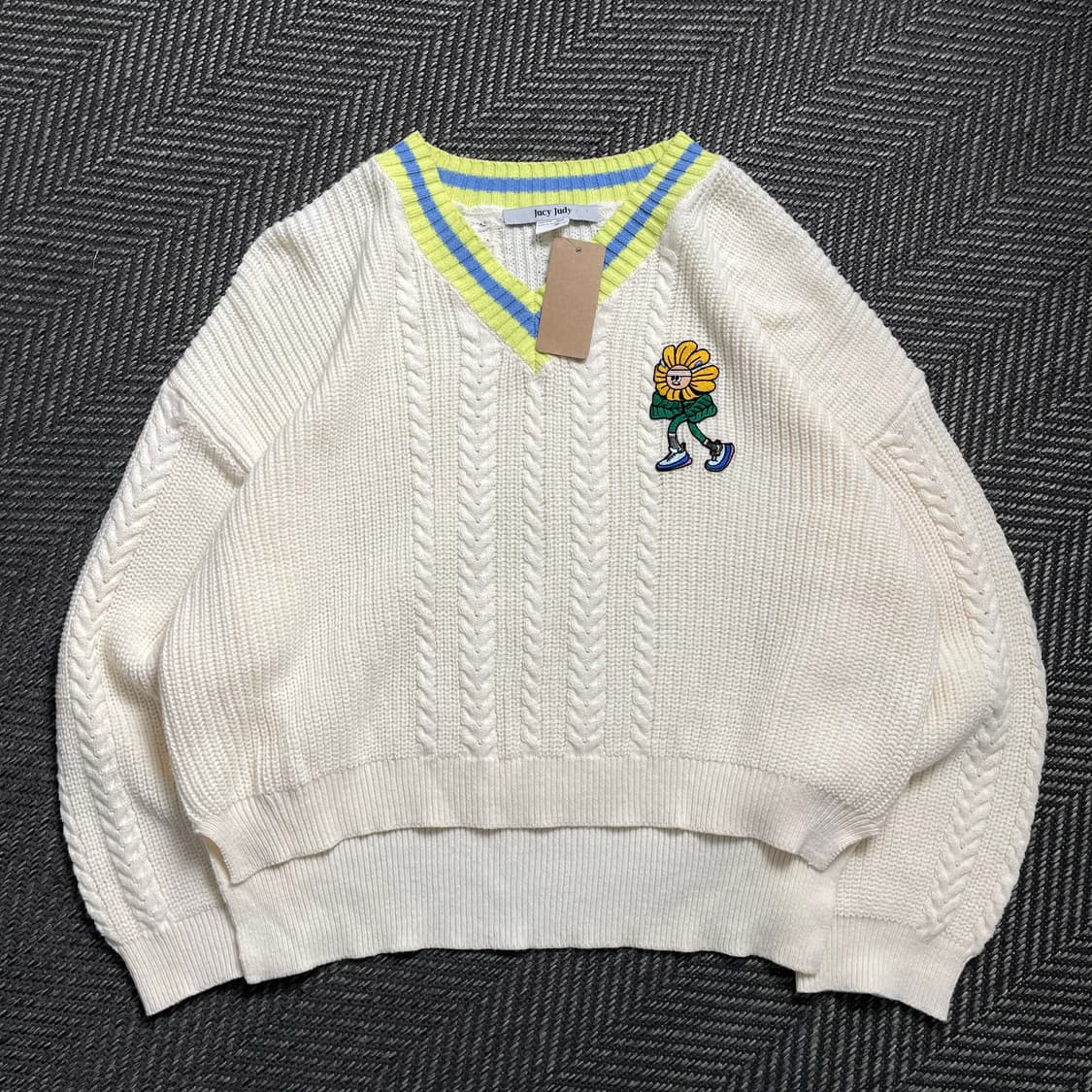 쥬시쥬디 케이블 아이보리 스웨터 니트 o 4565 상품이미지1