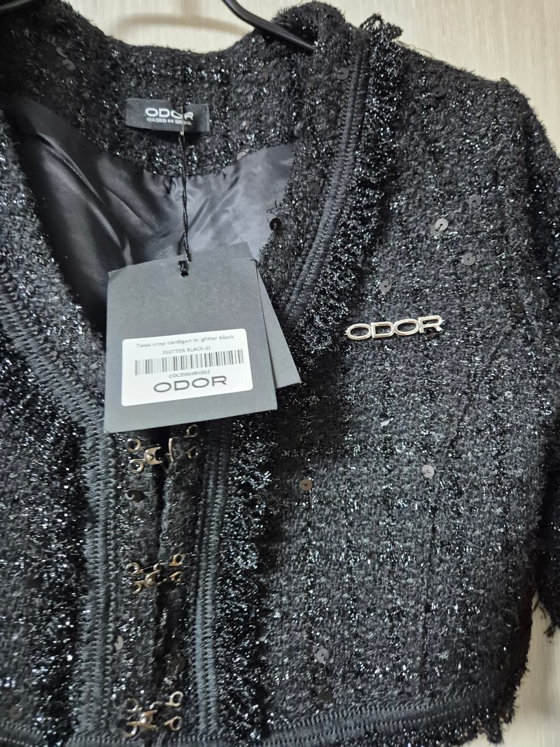 (새제품) 오도어 트위드 크롭 가디건 트위드 크롭자켓 상품이미지6