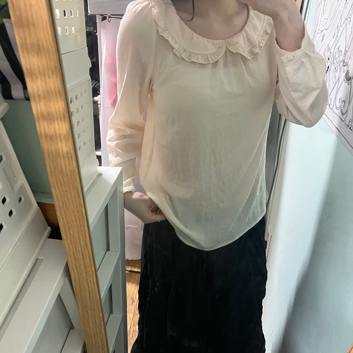 레이 빔즈 프릴 블라우스 티셔츠 상품이미지4