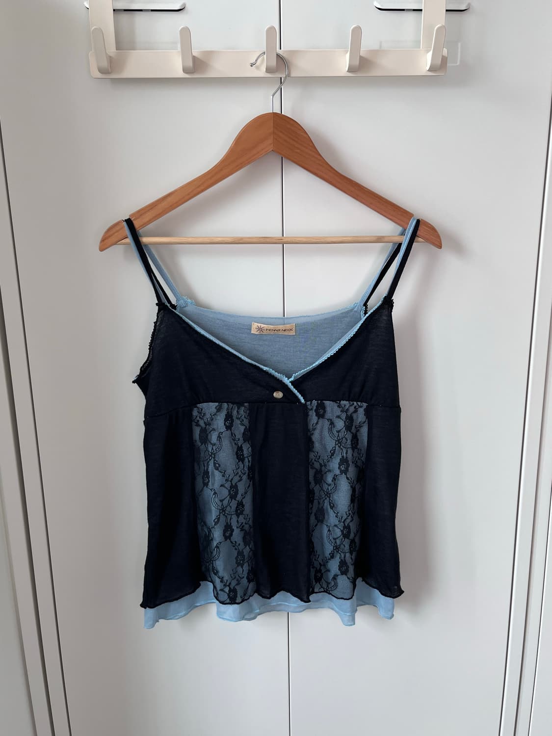 Penns neck 레이스 레이어드 슬리브리스 상품이미지6