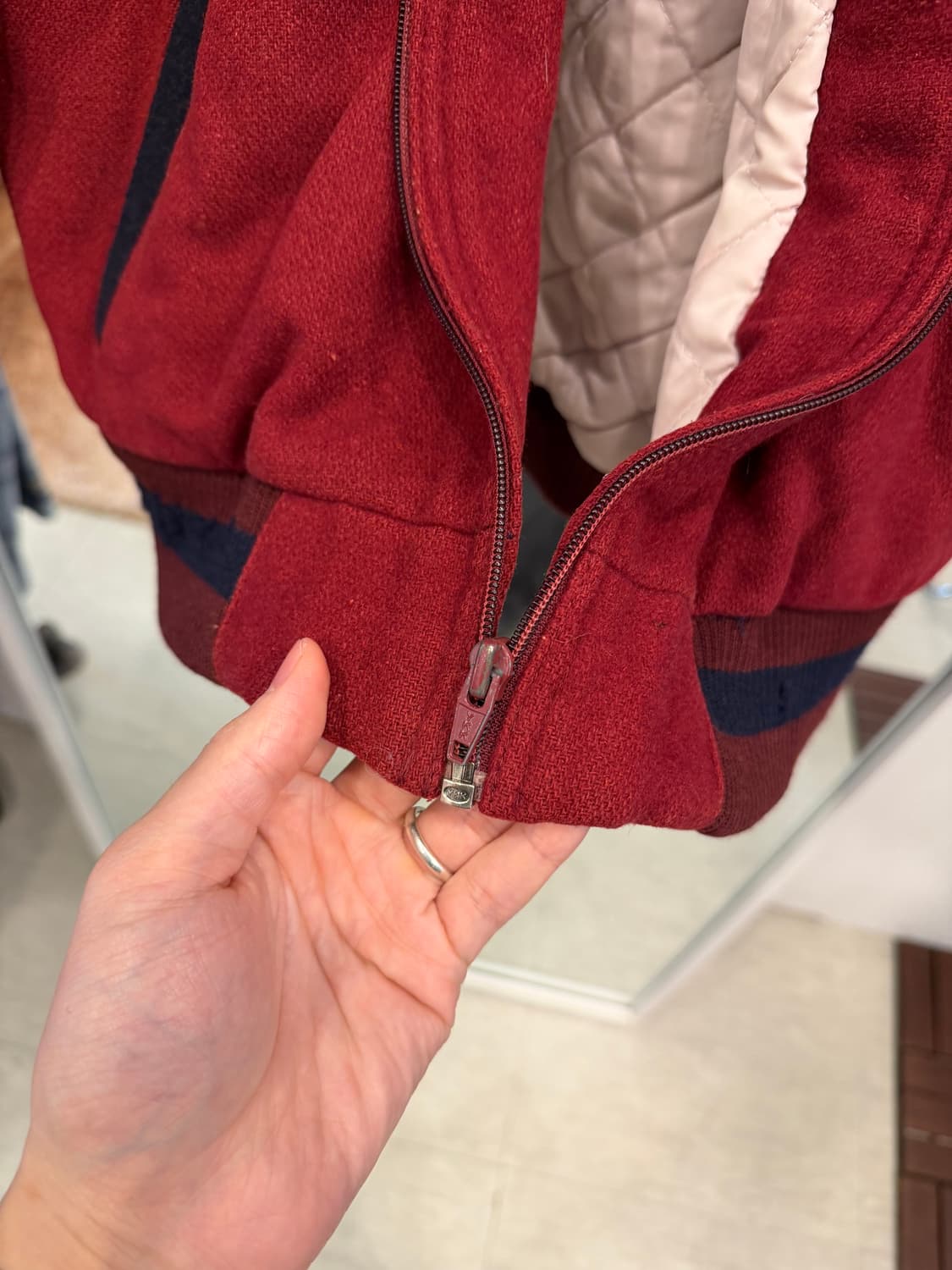 90-00s Vtg 빈티지 울 바시티 후드 집업 자켓 상품이미지3