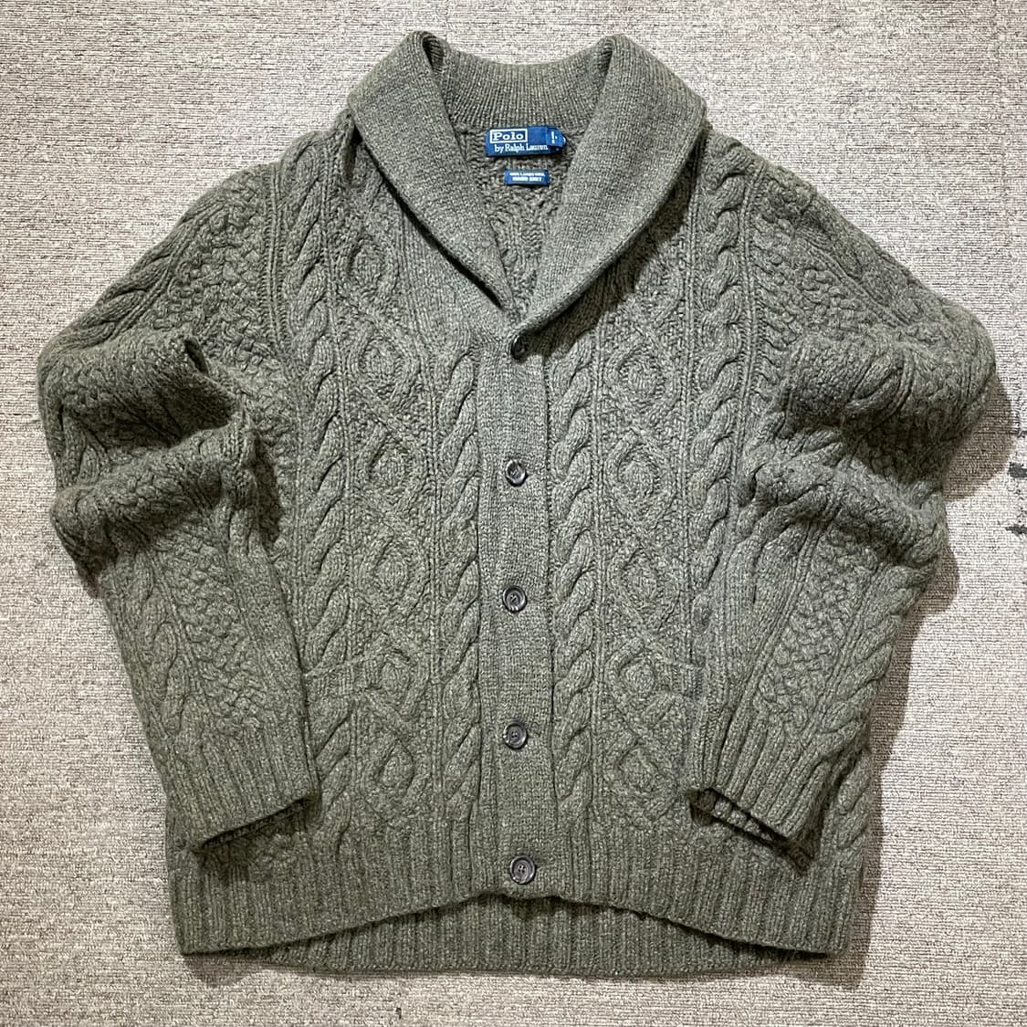 (XXL) POLO 폴로 랄프로렌 숄 카라 케이블 니트 가디건 상품이미지3