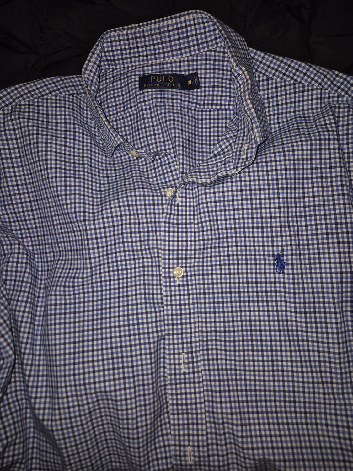 폴로 랄프로렌 체크 블루 셔츠 XL 상품이미지1