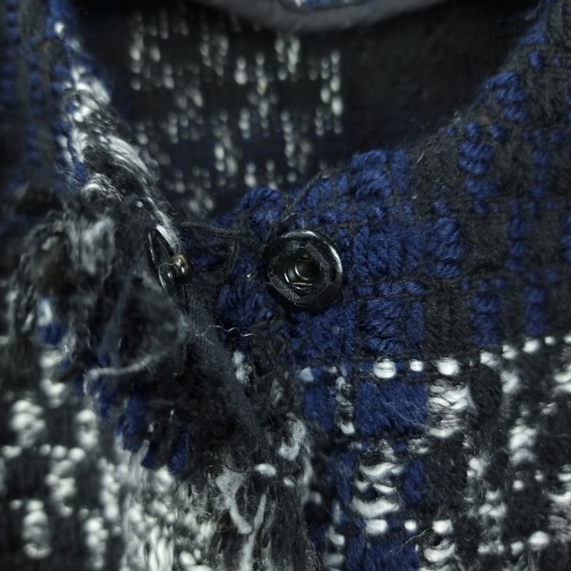 [빔바이롤라] 오버핏 체크 트위드 코트 네이비 M19658 상품이미지6