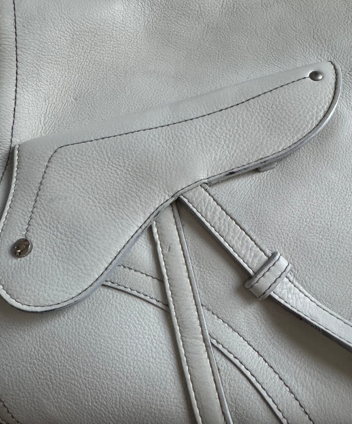 빈티지 디올 화이트 빅 새들백 크로스백 슬링백 메신저백 상품이미지10