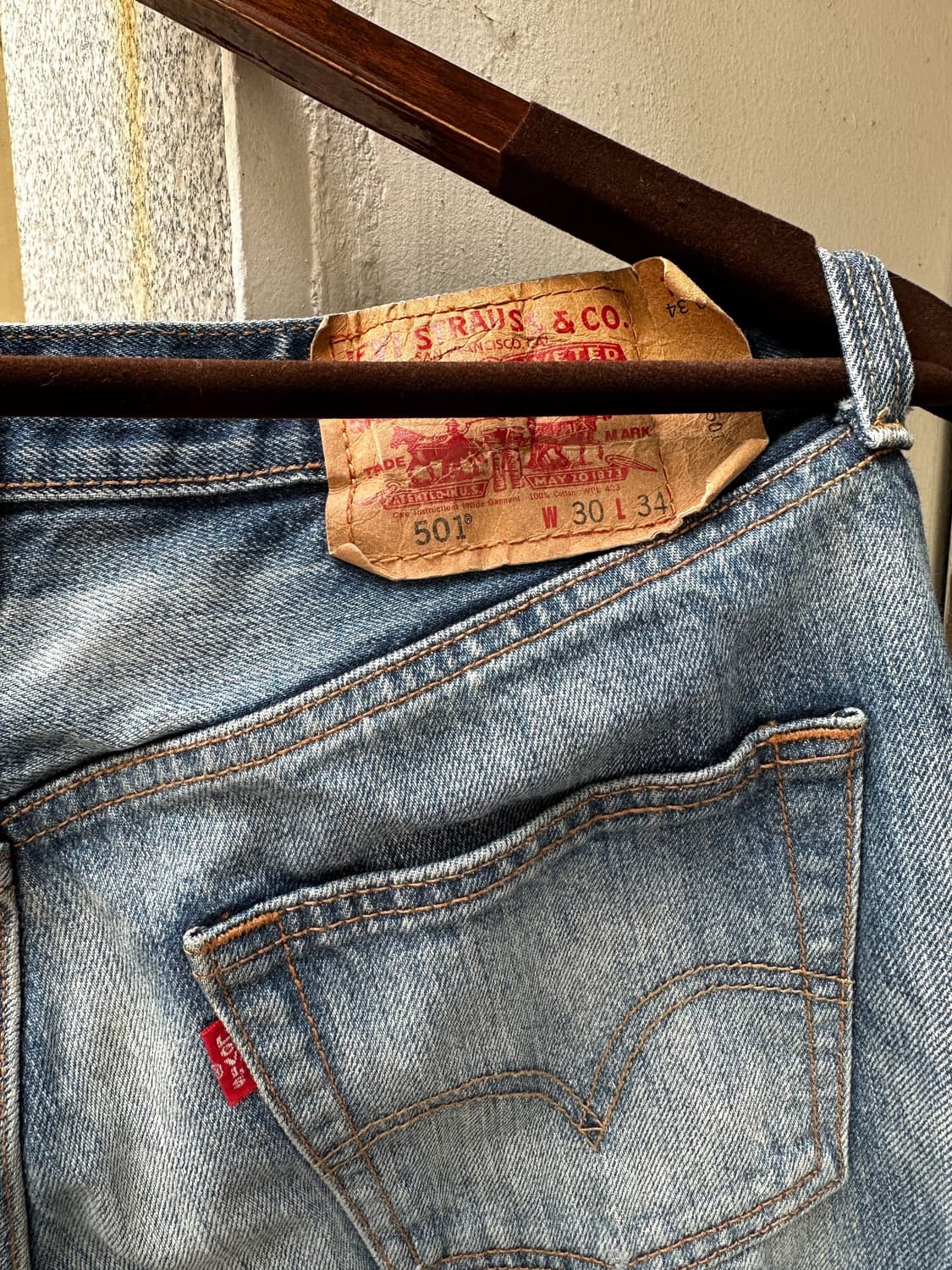 Levi’s 501 워싱 데님 팬츠 w31 상품이미지4