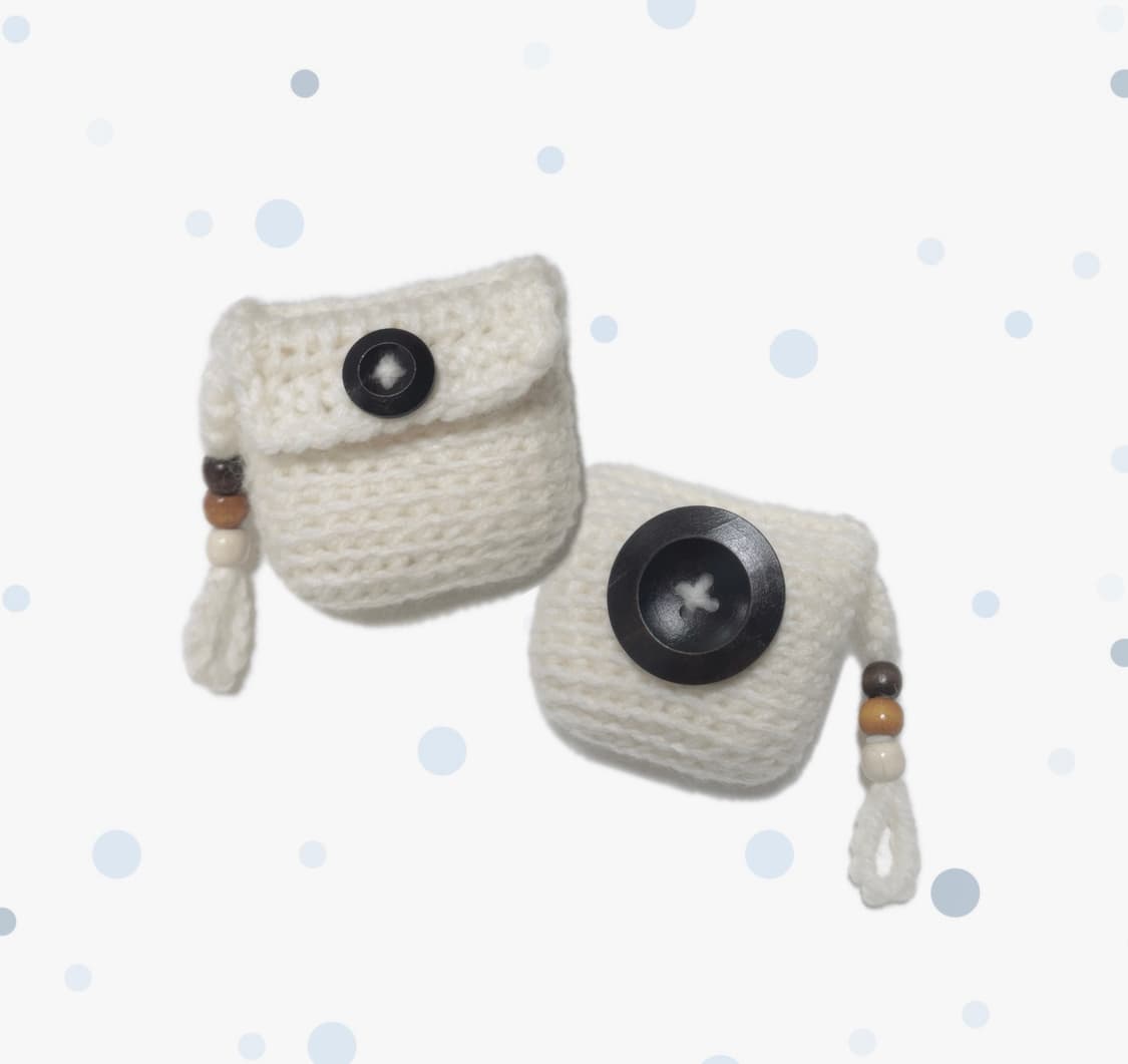 니트 뜨개 에어팟케이스 단추 상품이미지1