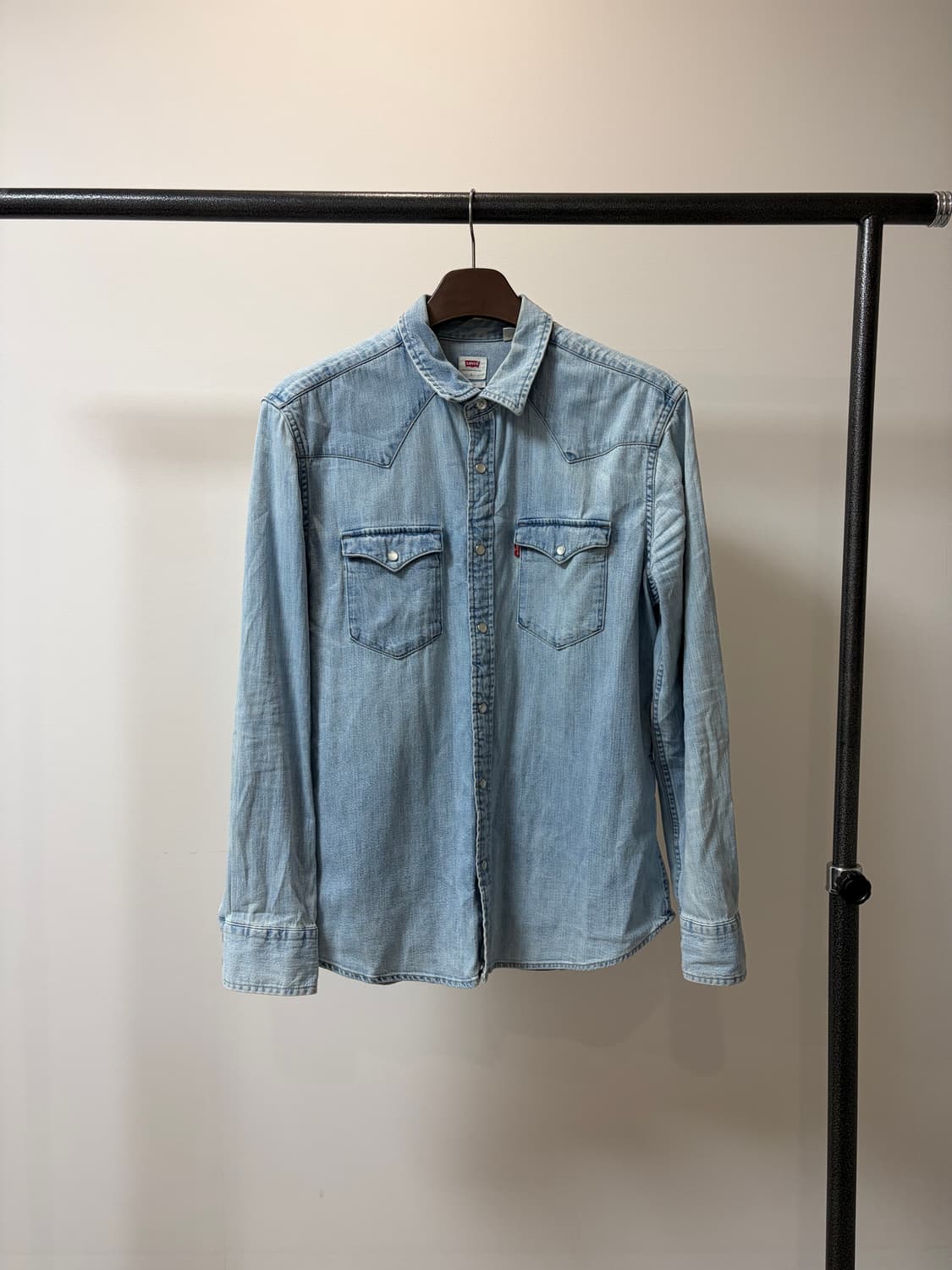 (슬림핏 L) Levis 리바이스 연청 웨스턴 데님셔츠 상품이미지1