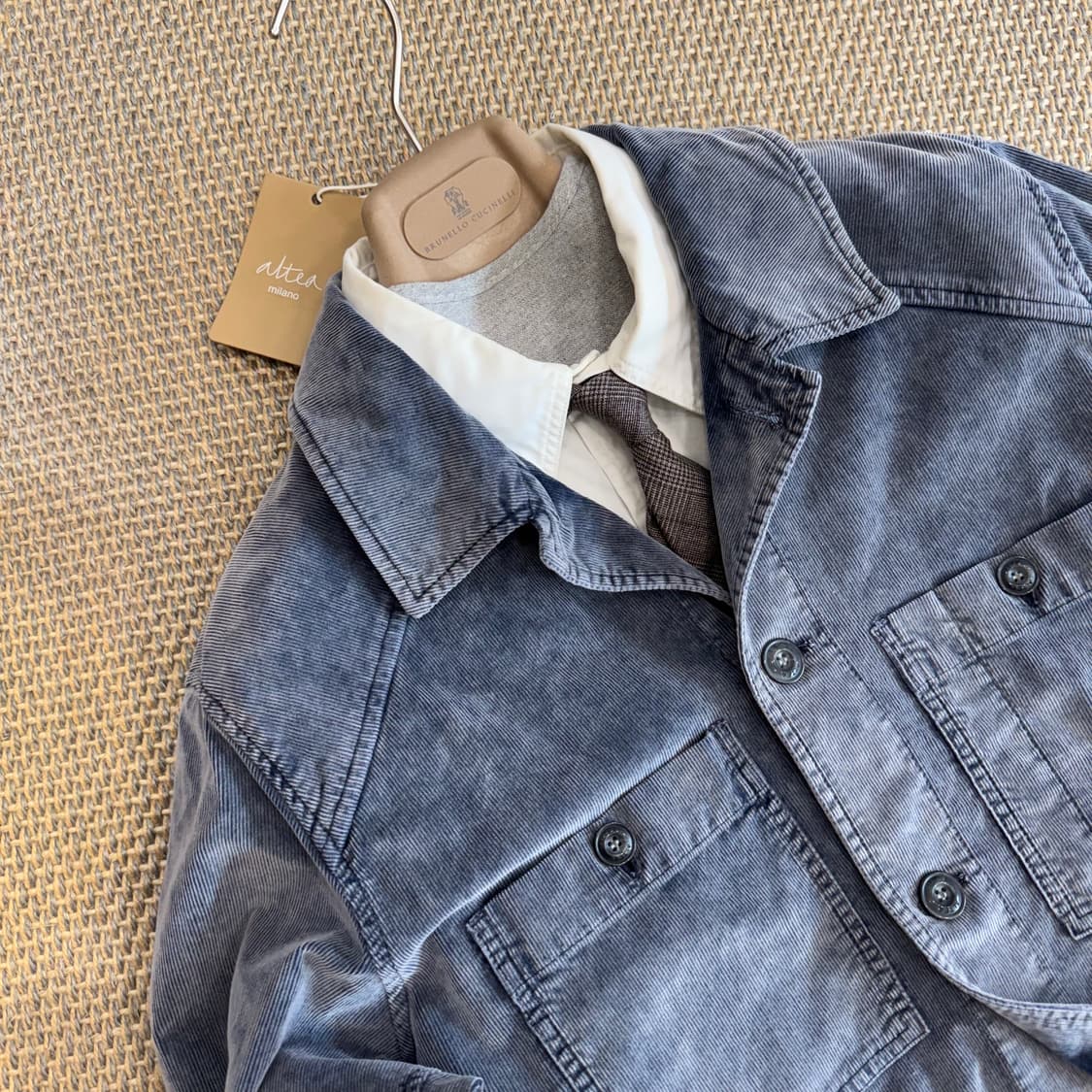 Altea 알테아 이탈리안 최고급 코듀로이 데님블루 퍼티그 초어자켓 상품이미지1