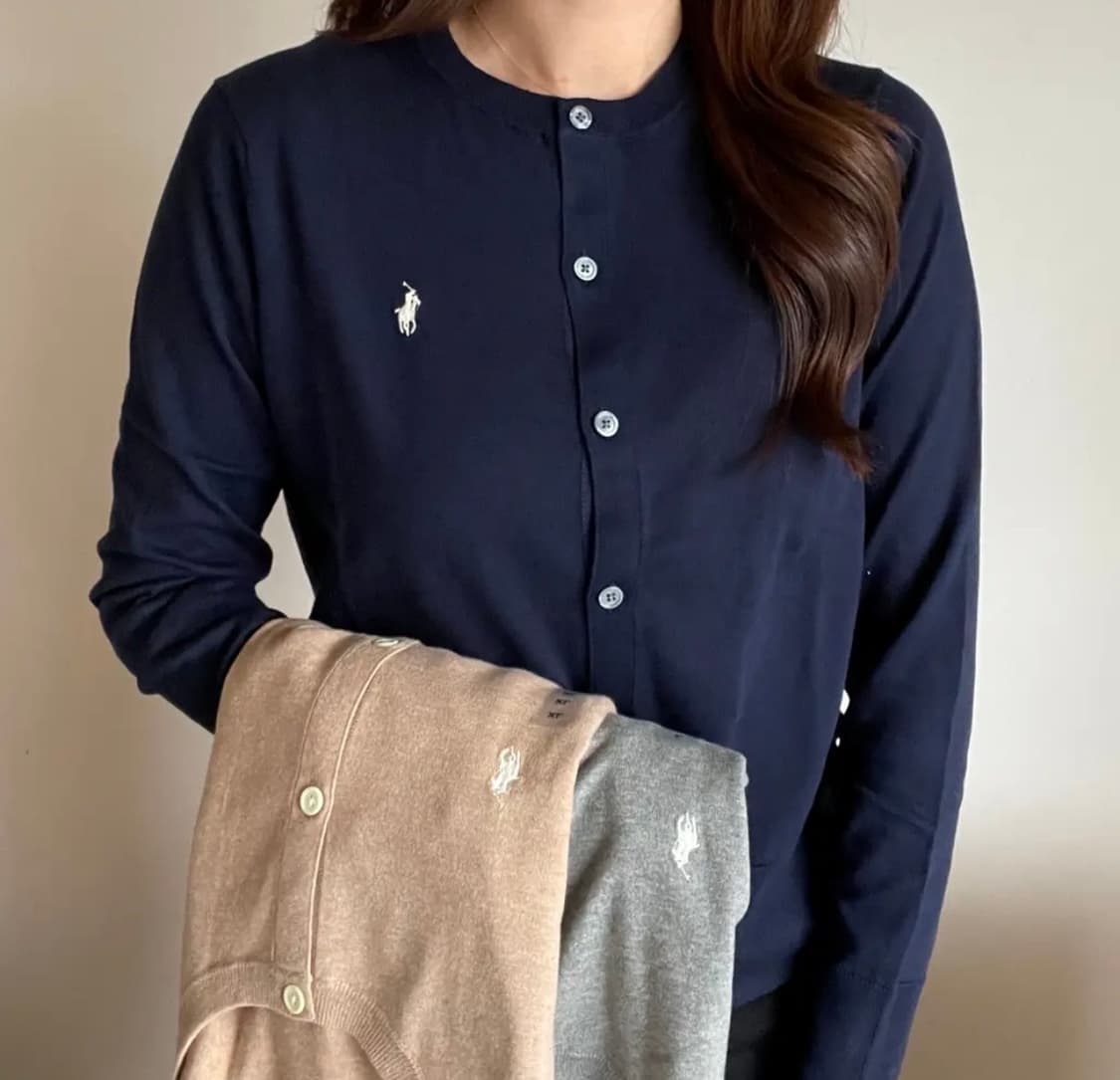 폴로 네이비 피마코튼 가디건 상품이미지1