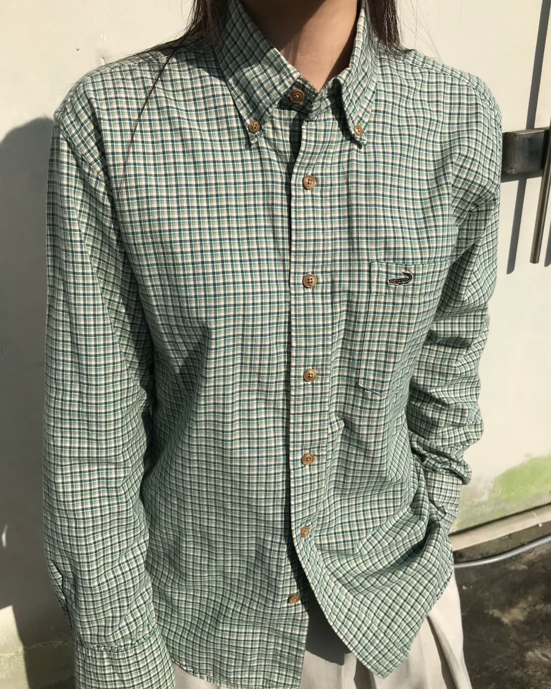 크로커다일 그린 체크 셔츠 상품이미지4