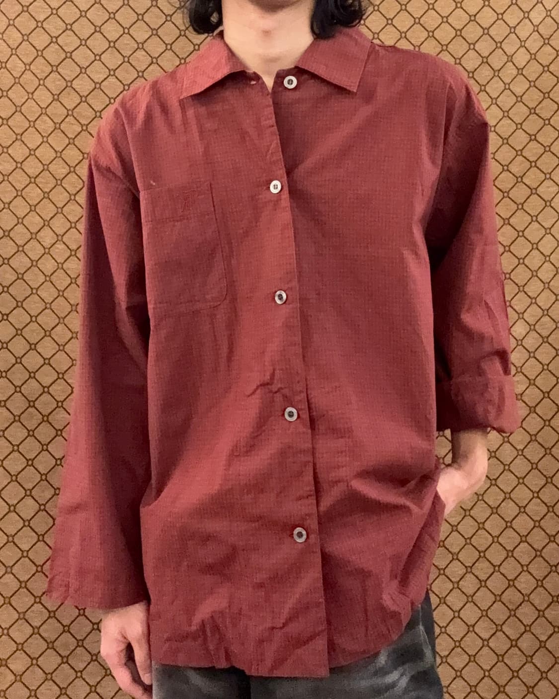 타케오 키쿠치 버건디 라지 셔츠 자켓 상품이미지6