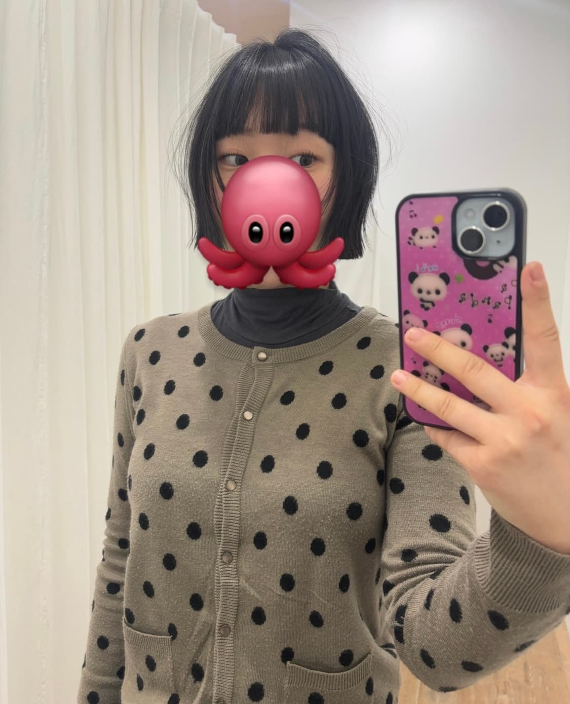 빈티지 땡땡이 도트 가디건 상품이미지2