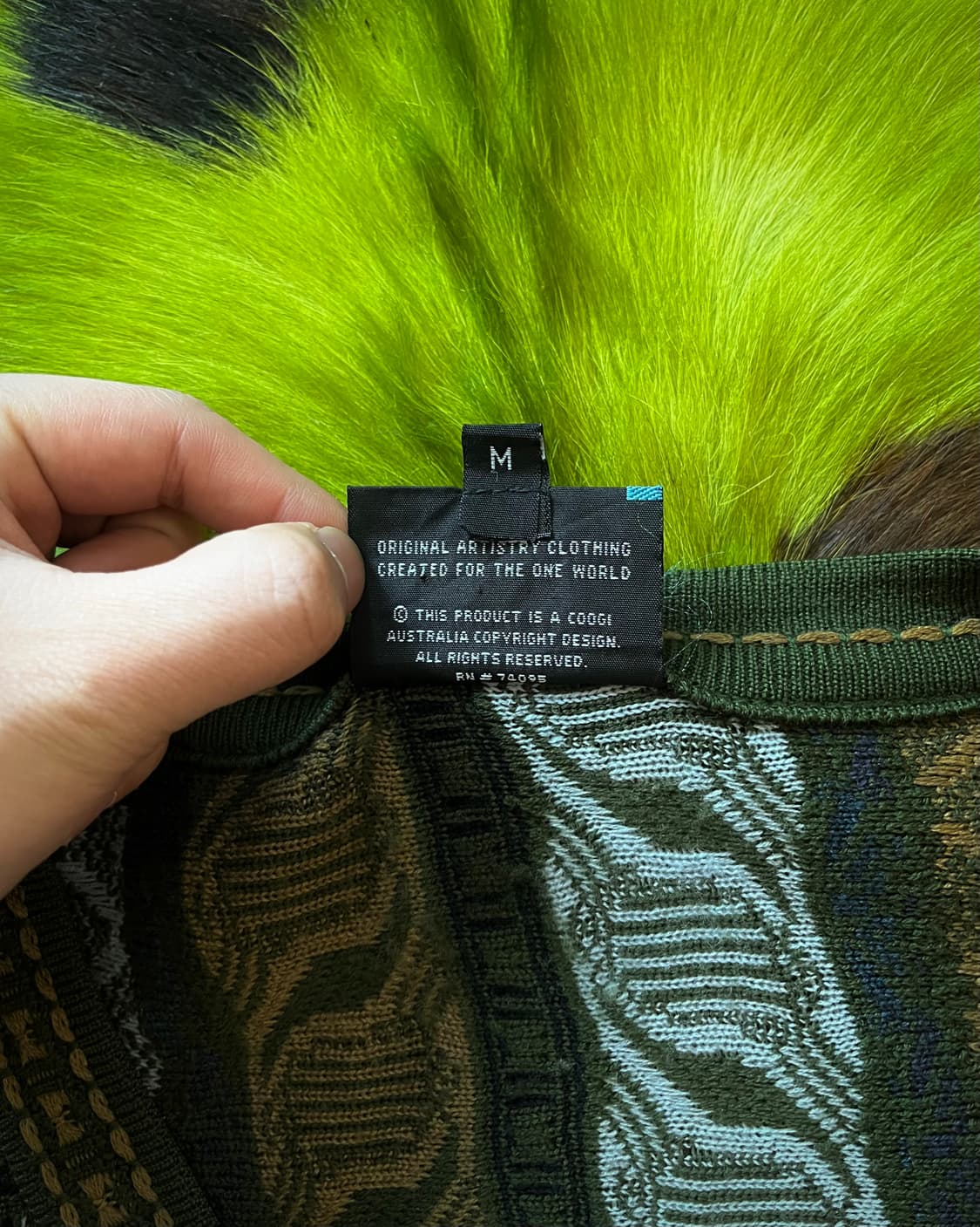 1990s COOGI 3D Cable Green Knit Cardigan 상품이미지5