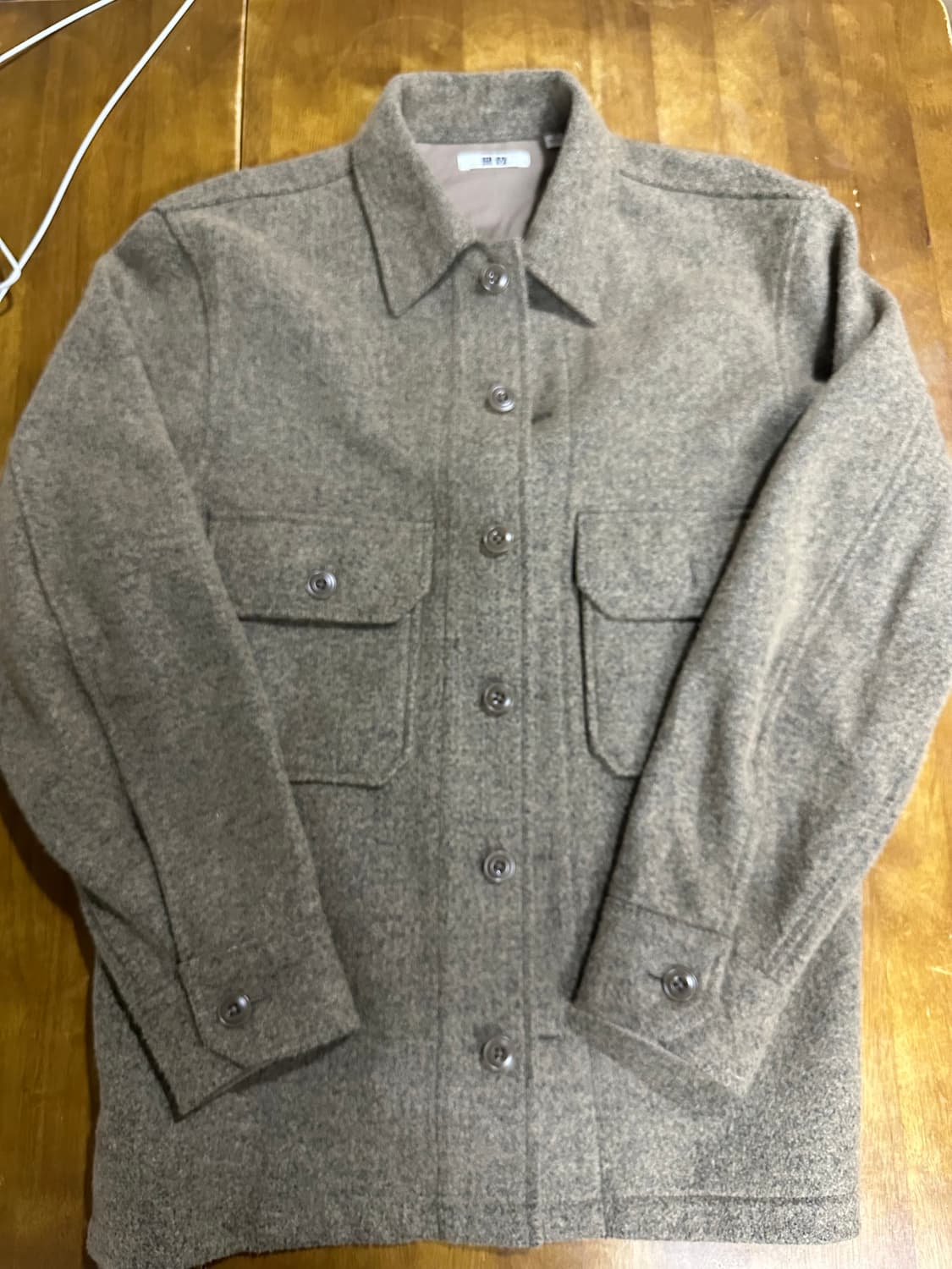 유니클로 U 울 더블 포켓 셔츠 자켓  상품이미지1