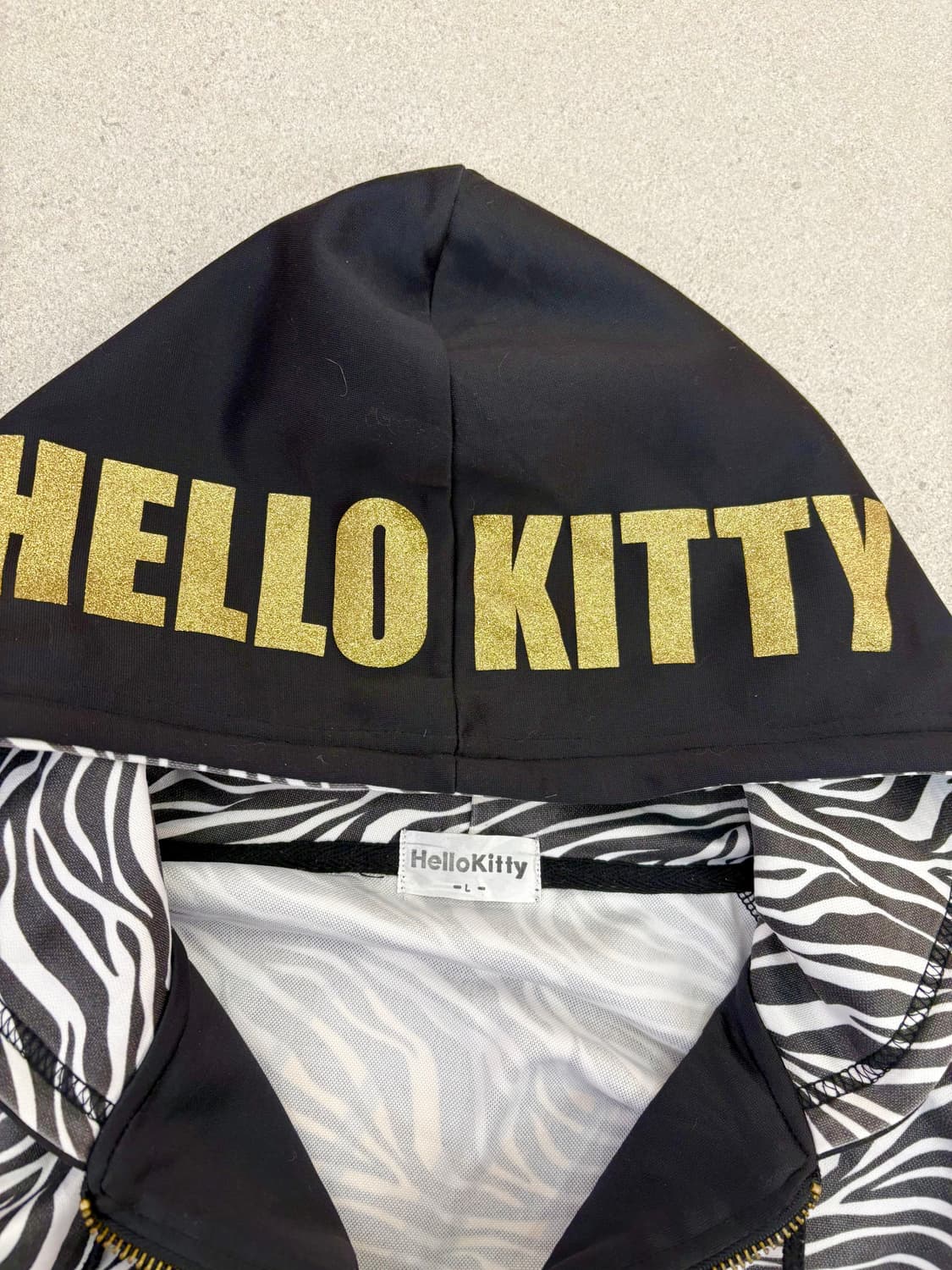 지브라 글리터 키티 후드집업 상품이미지4