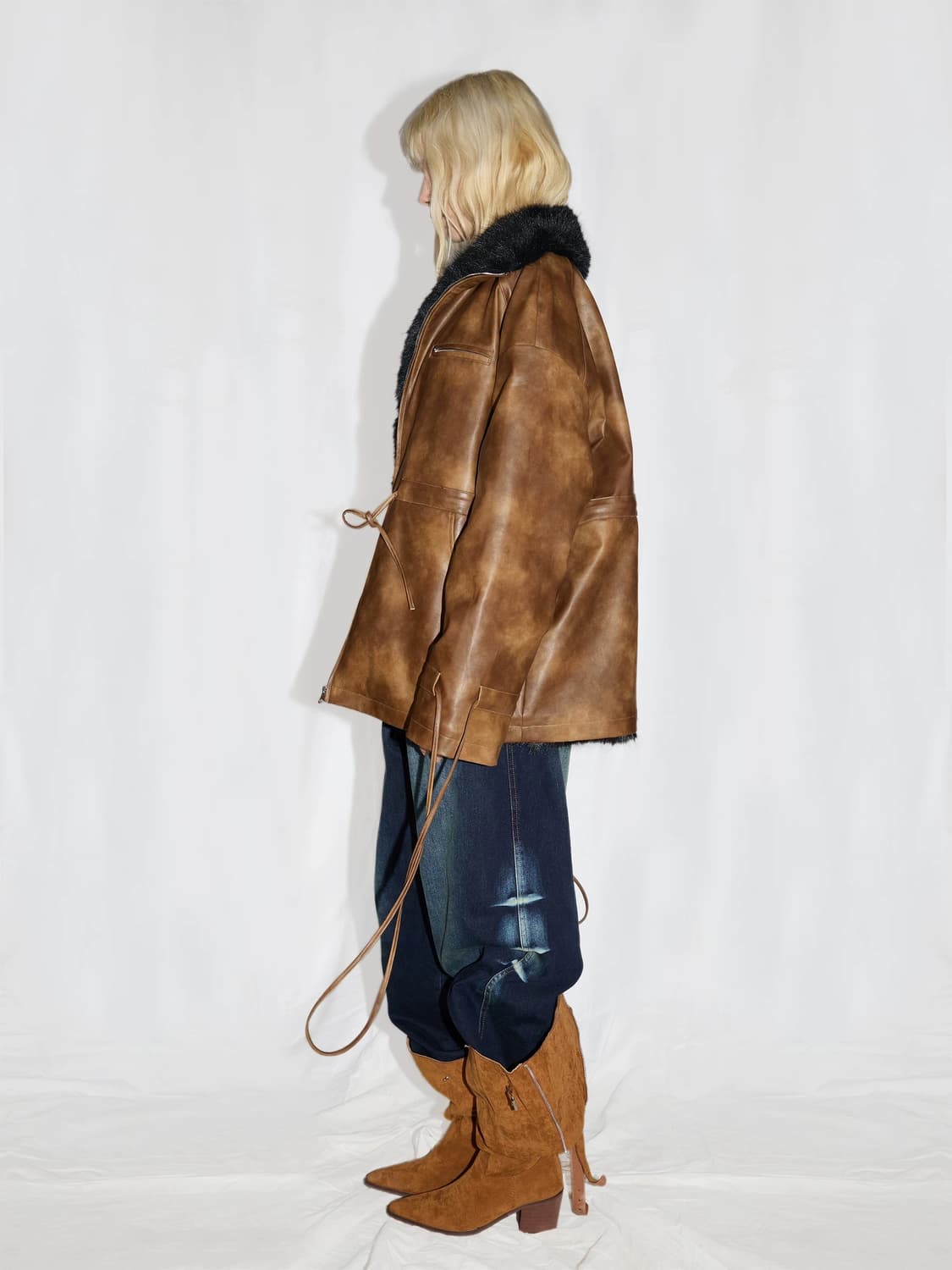 24ans 퍼 레더 무스탕 점퍼 패딩 자켓 상품이미지2