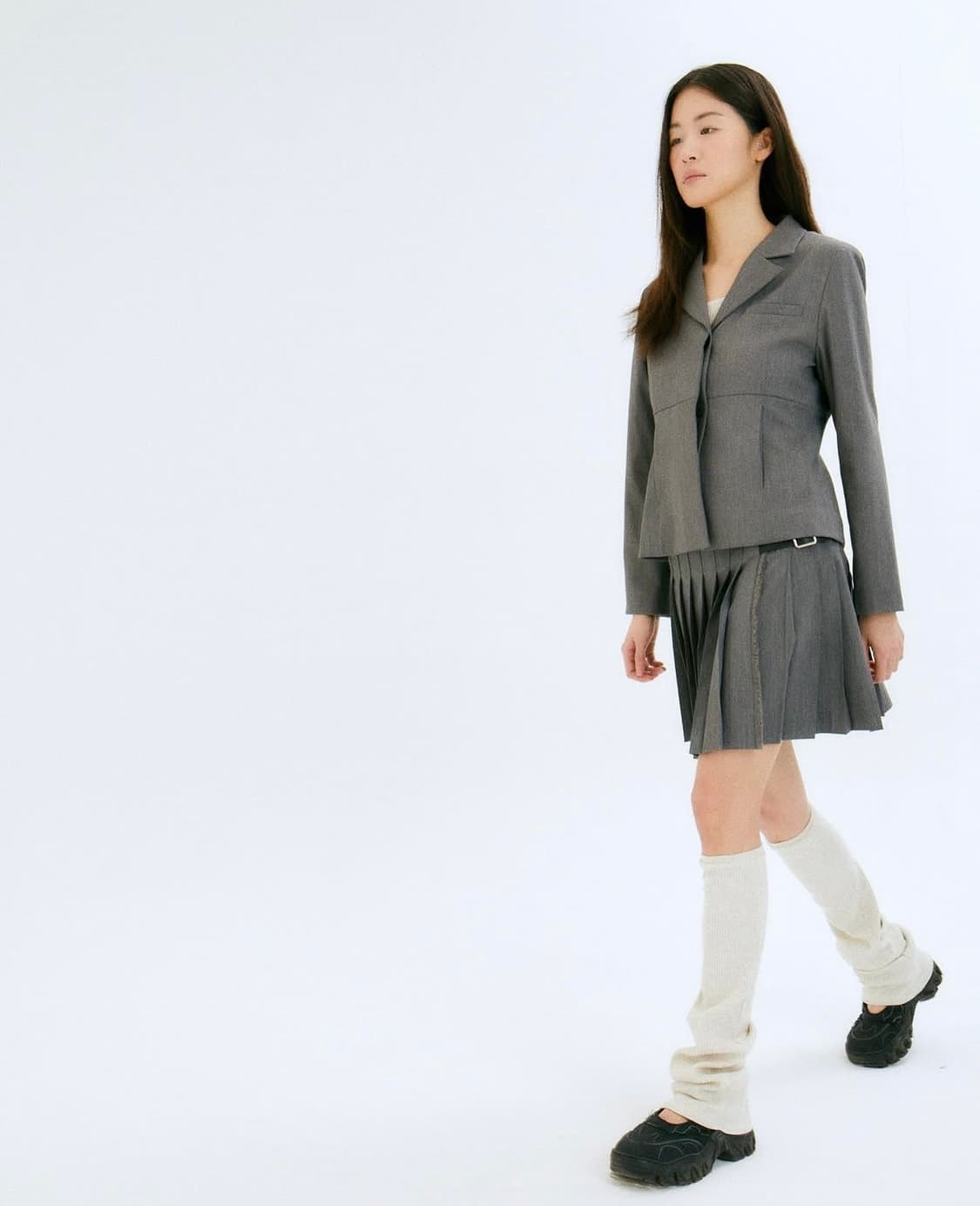 할로미늄 투 버튼 자켓 s 그레이 상품이미지1