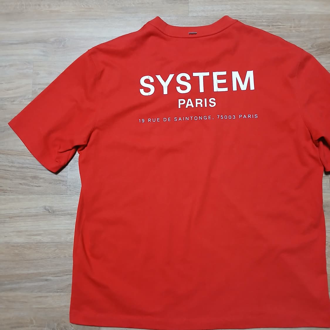 한섬 시스템 SYSTEM 레터링 반팔티 원단 좋음 오버핏 남녀공용 상품이미지5