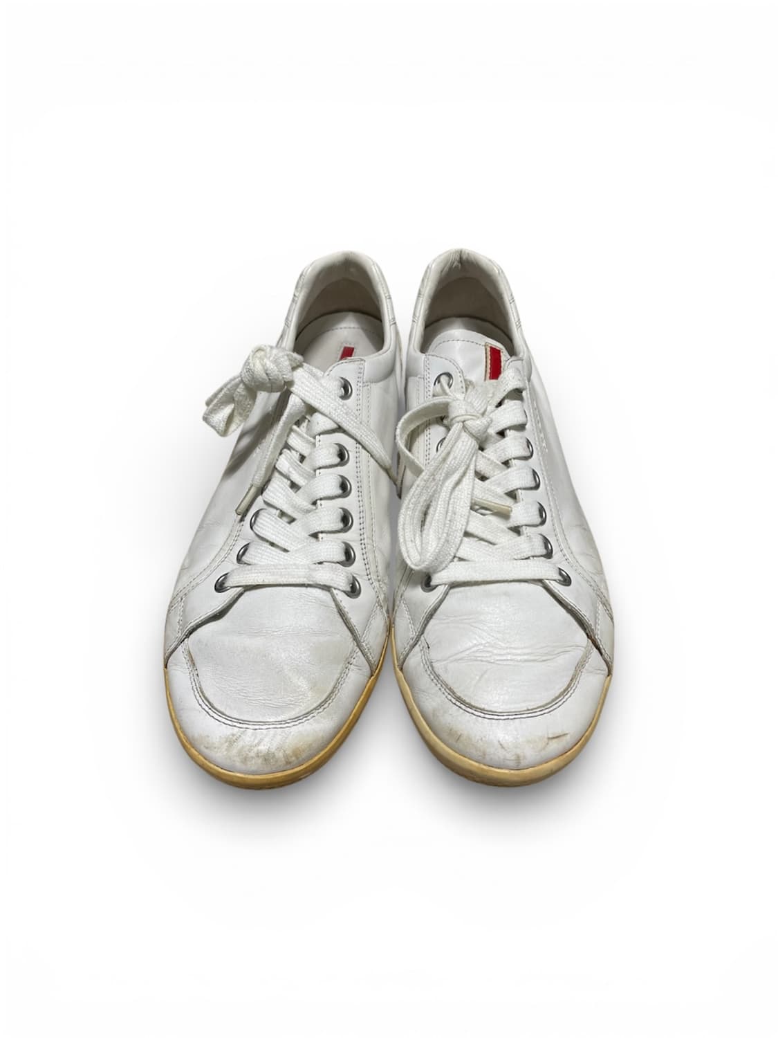 285) 프라다 스포츠 레더 로고 화이트 스니커즈 상품이미지2