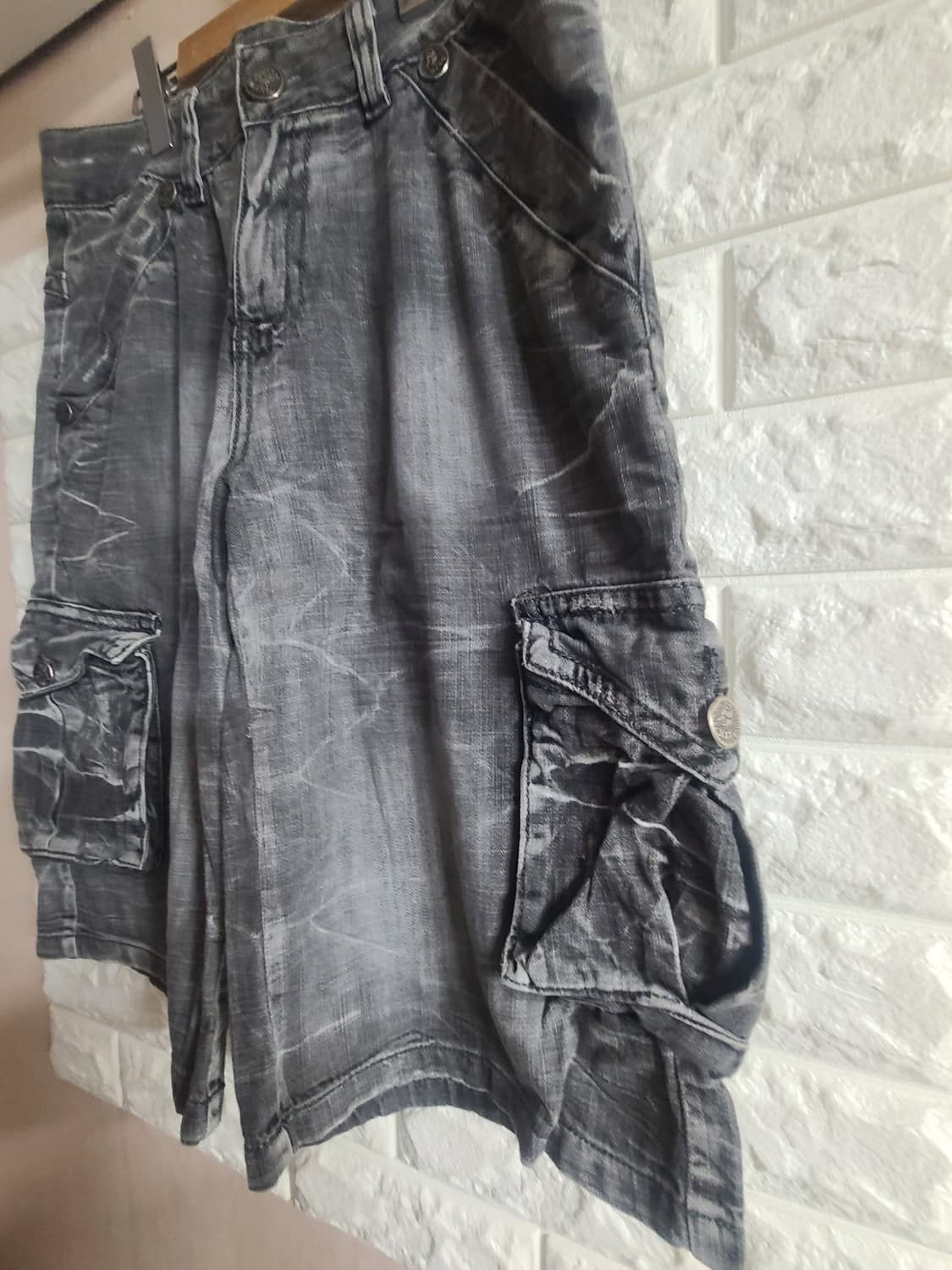 빈티지워싱 그레이 데님반바지(30-32) 상품이미지3