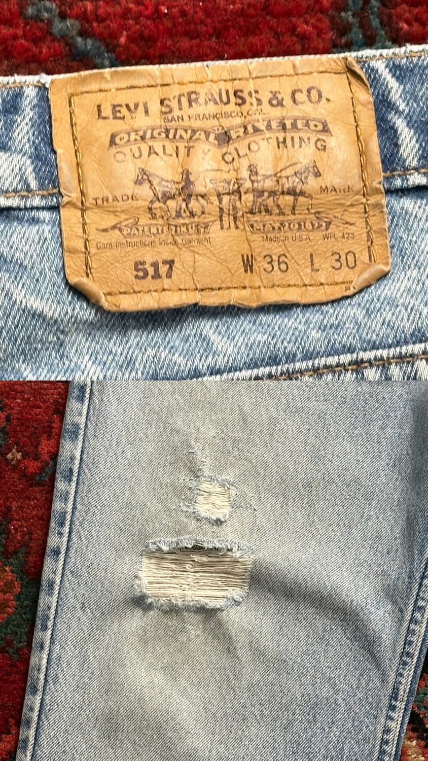 90's USA Made 빈티지 리바이스 오렌지탭 517 부츠컷 상품이미지9