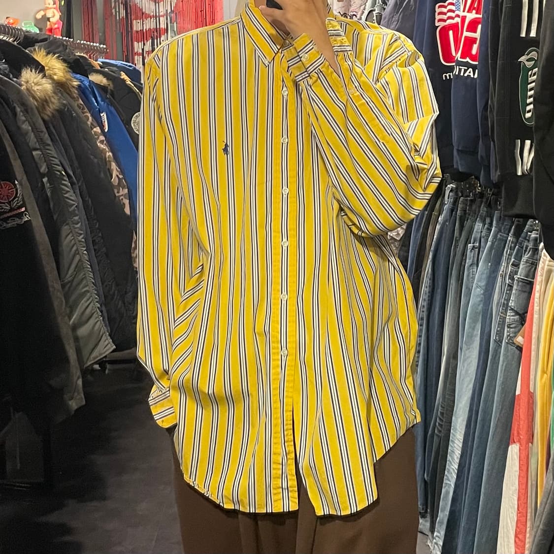 [IM] Polo 폴로 옐로우 스트라이프 긴팔셔츠 상품이미지4