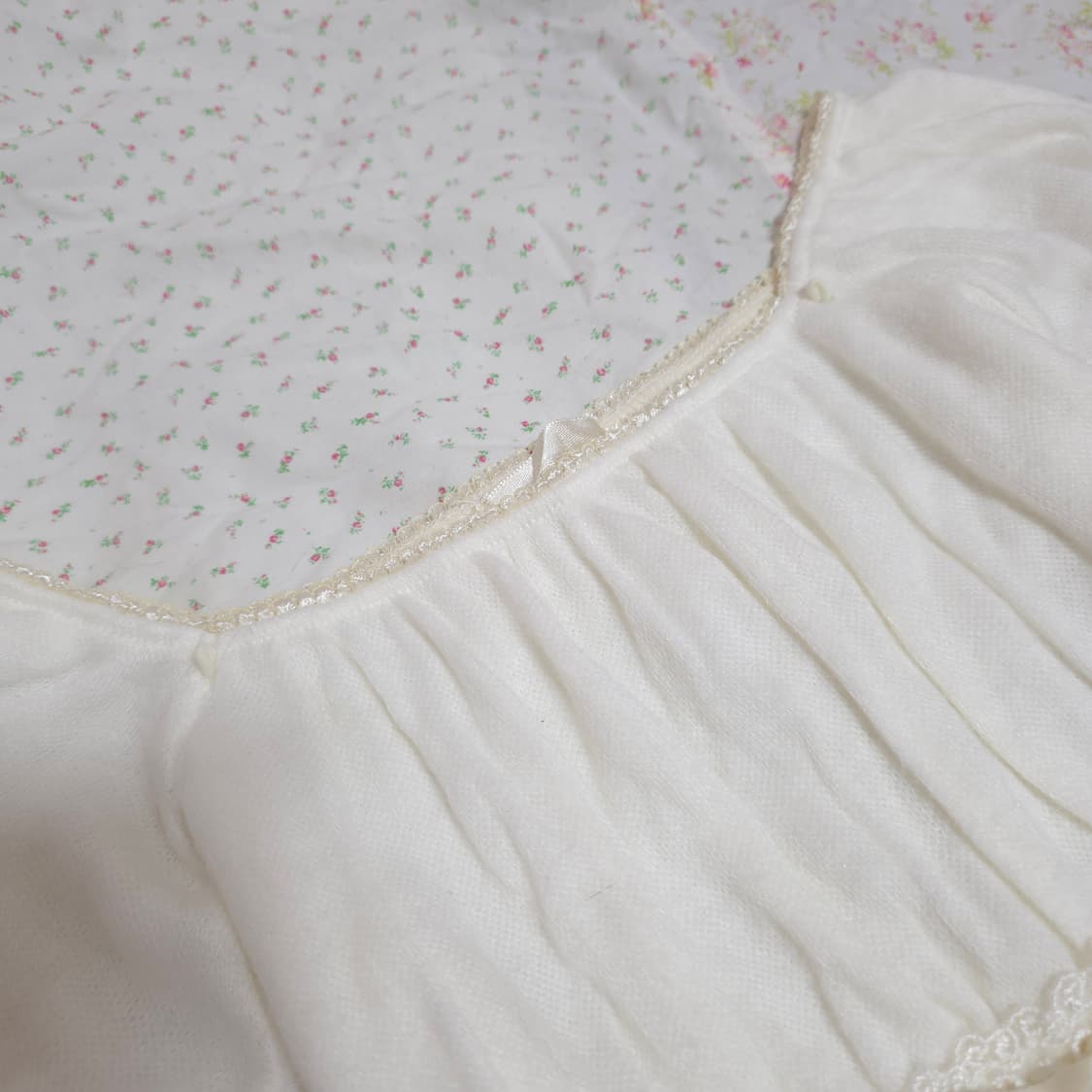 빈티지  화이트 리본 레이스 딱붙 로걀탑 히메갸루 풀문 리즈리사 상품이미지5