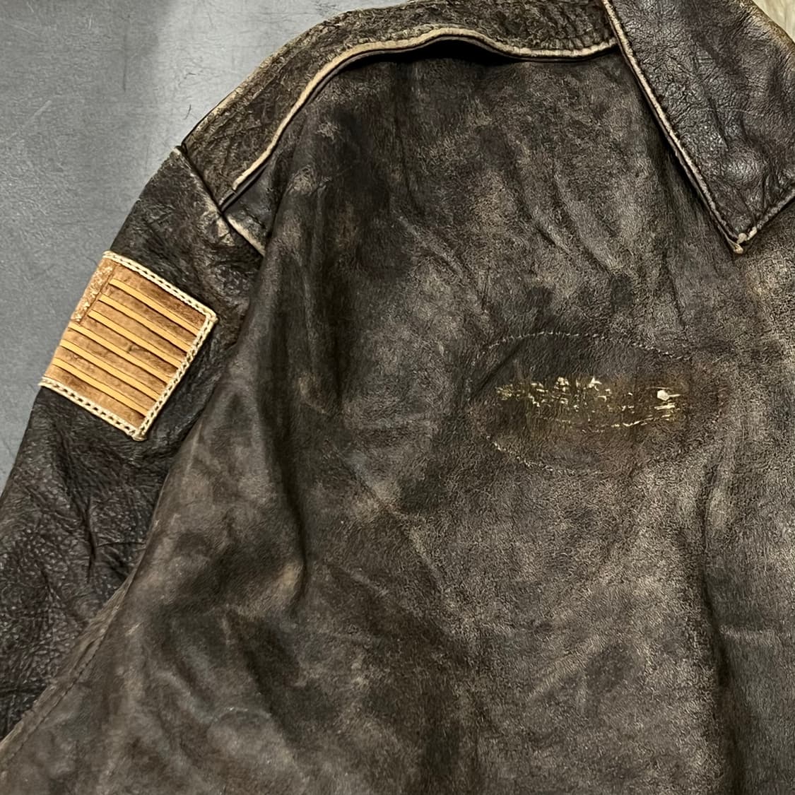 빈티지 레더 A-2 자켓 y14984 상품이미지4