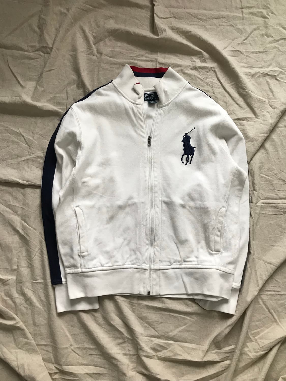 폴로 랄프로렌 빅 포니 로고 화이트 집업 상품이미지6