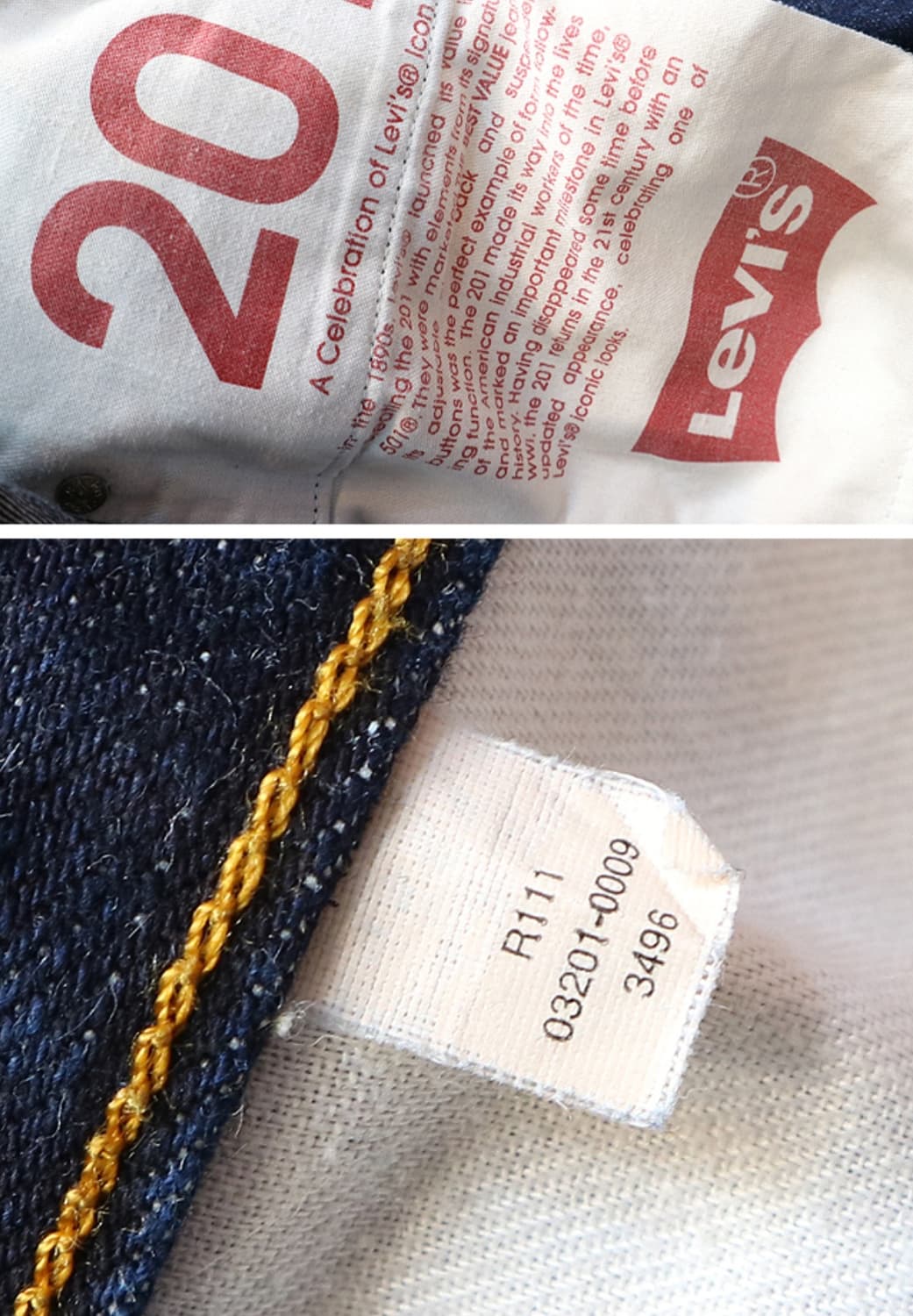 
LEVIS 리바이스 201 데님 1920S 디자인 베이스 34 상품이미지9