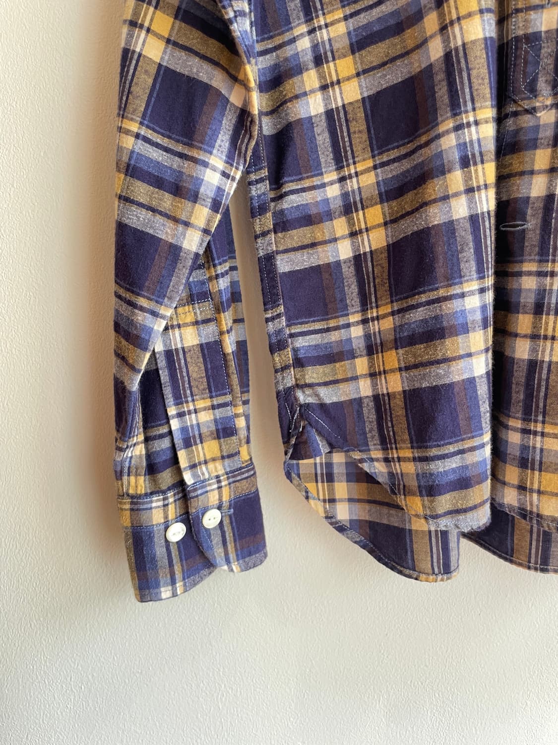 하버색 체크 긴팔 셔츠 상품이미지2