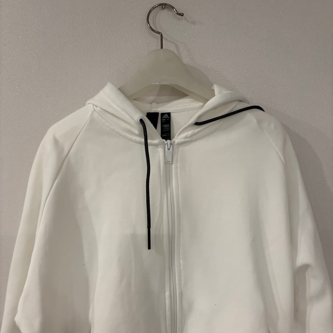 아디다스 화이트 후드 집업 상품이미지4