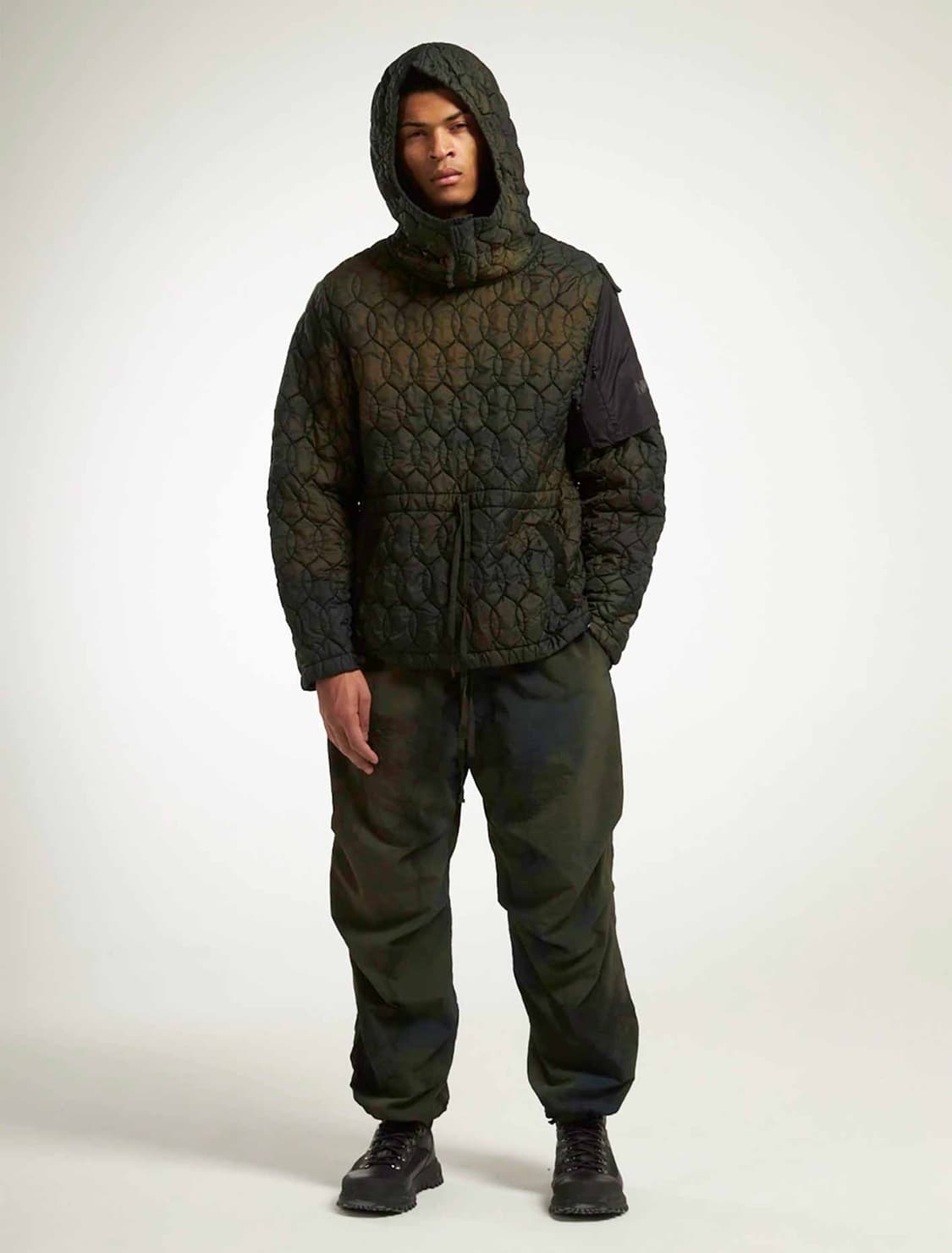 (새상품) 네멘 타이다이 퀼티드 후드 정글 그린 상품이미지1
