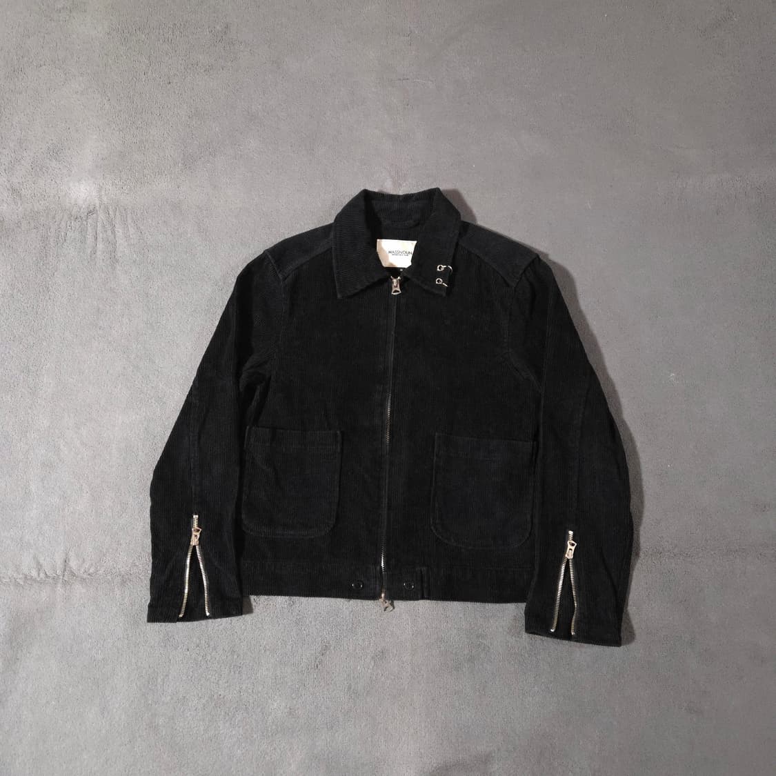 매스노운 피어싱 레터링 코듀로이 자켓 M 블랙 상품이미지1