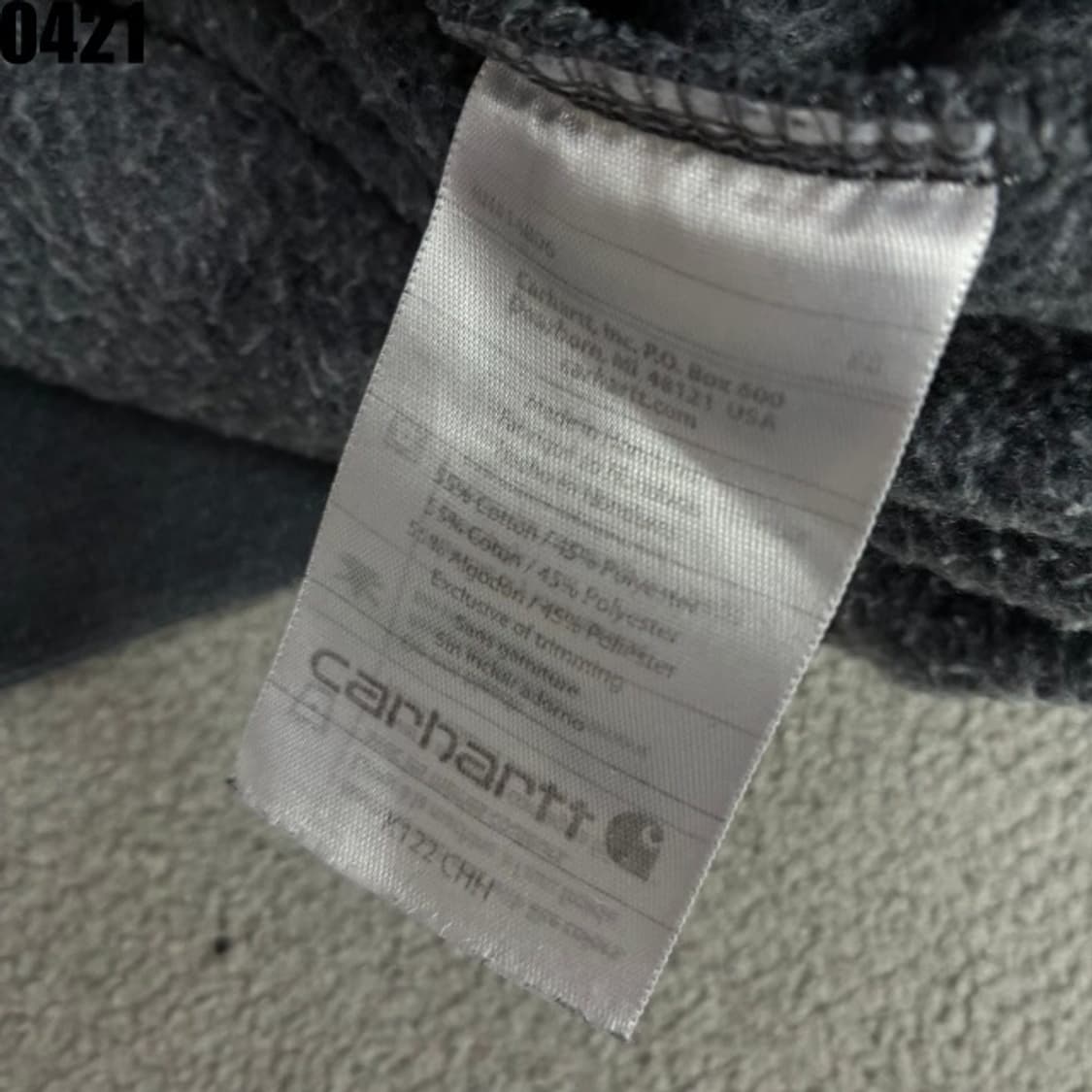 칼하트 후드집업 차콜 그레이 s 상품이미지3