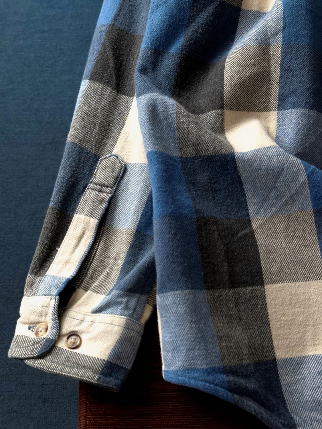  Cotton woven nel check wide shirt 상품이미지5