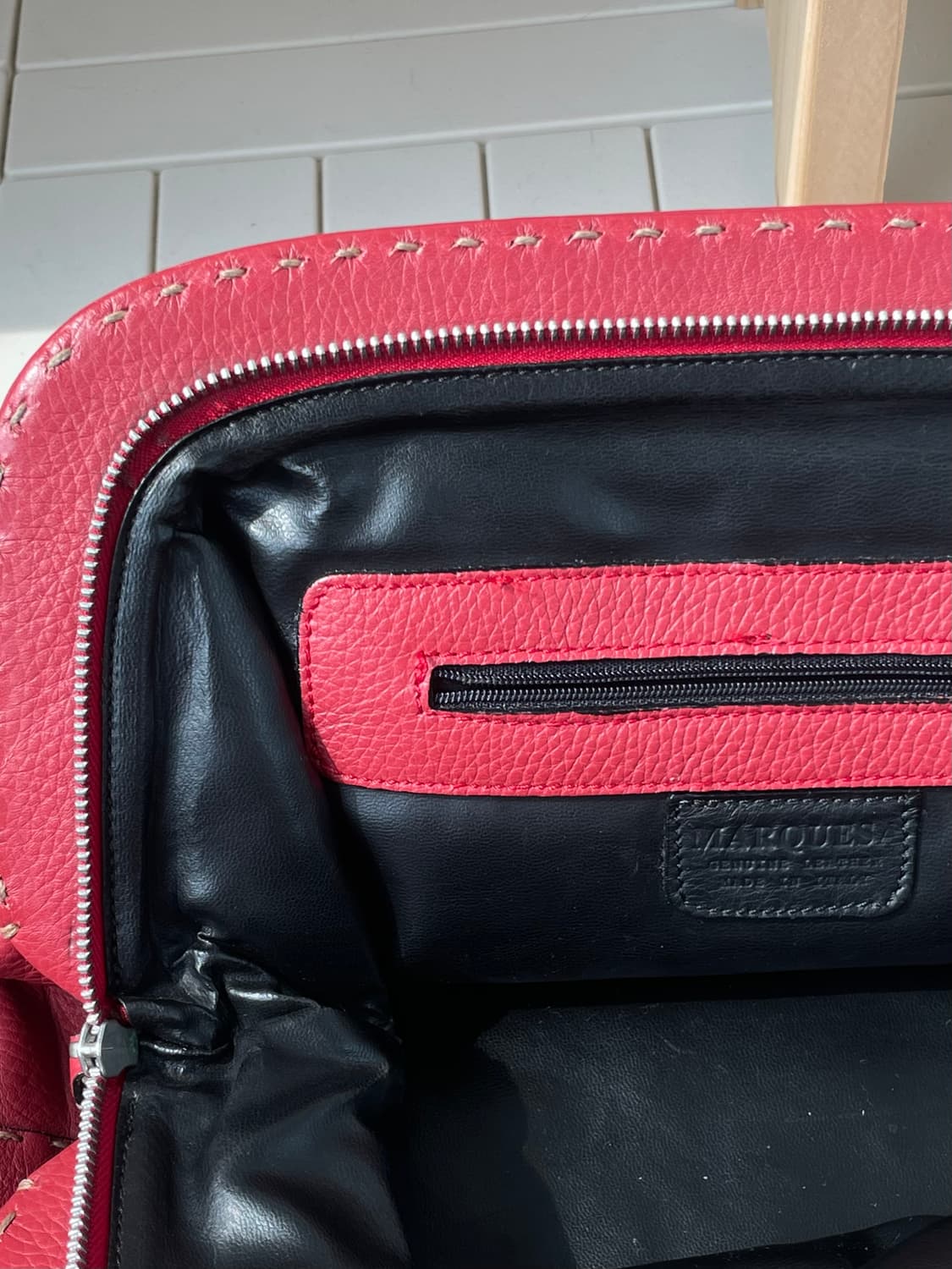 Marquesa Vintage Italian Red Leather Bag 상품이미지5