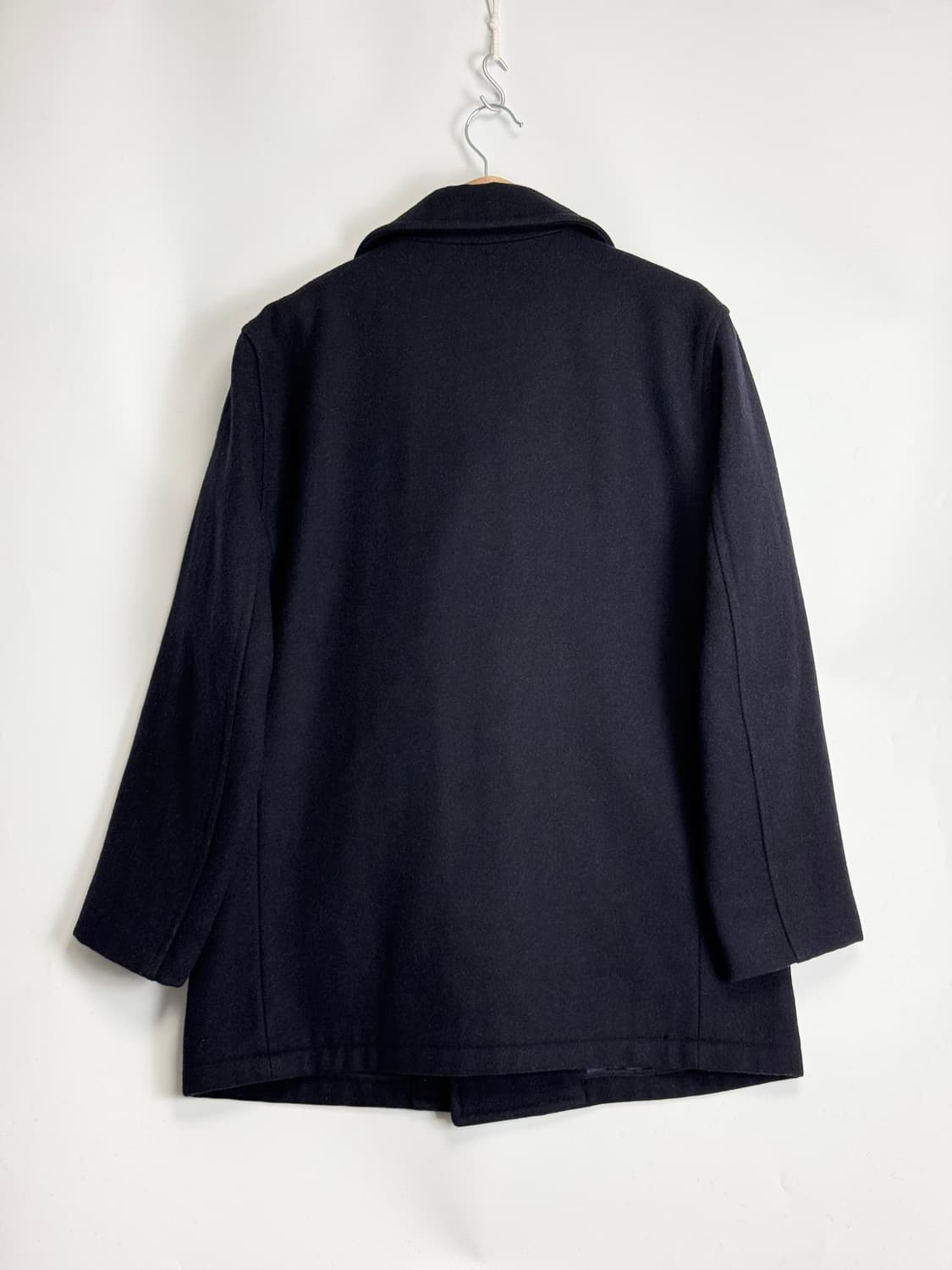 VAN JAC 반자켓 빈티지 멜튼 울 피코트 네이비 M 상품이미지3